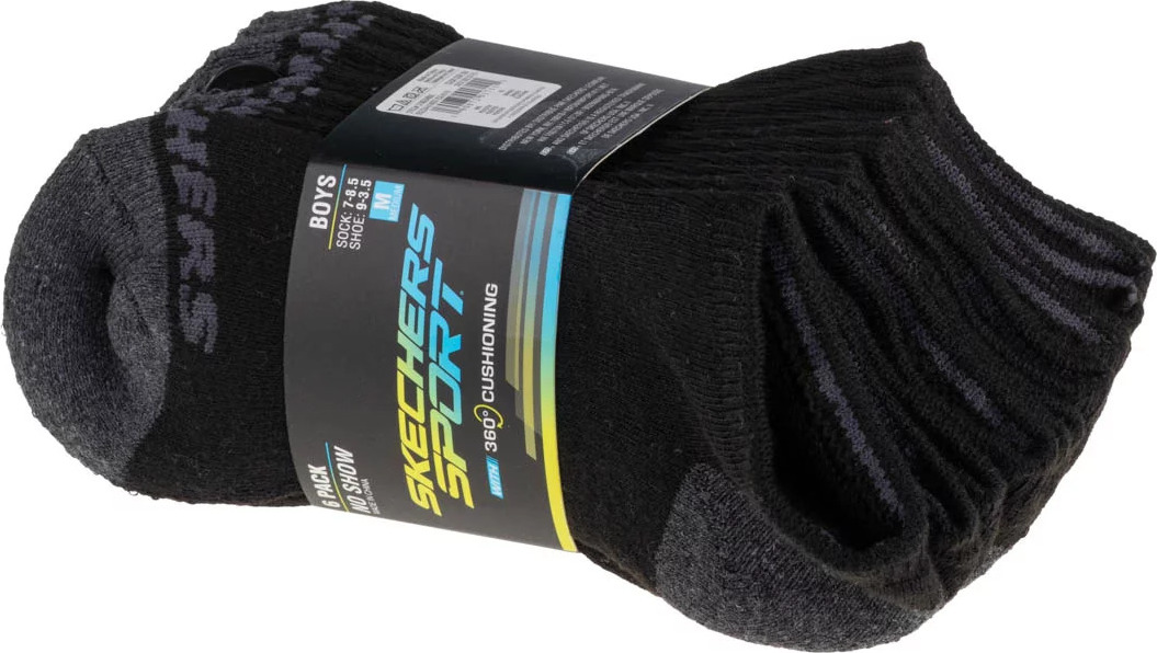 Set ponožiek Skechers Boys 6ks No Show Socks S108264-BLK Veľkosť: 31/34