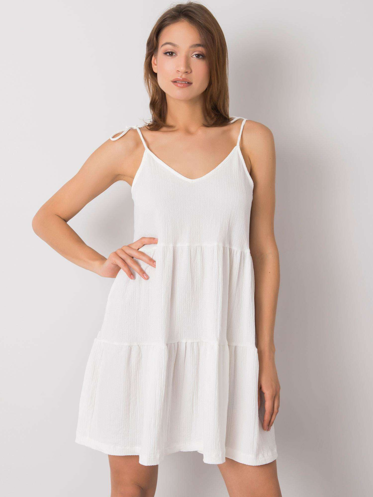 Biele dámske šaty na ramienka RO-SK-2570.19-white Veľkosť: XL