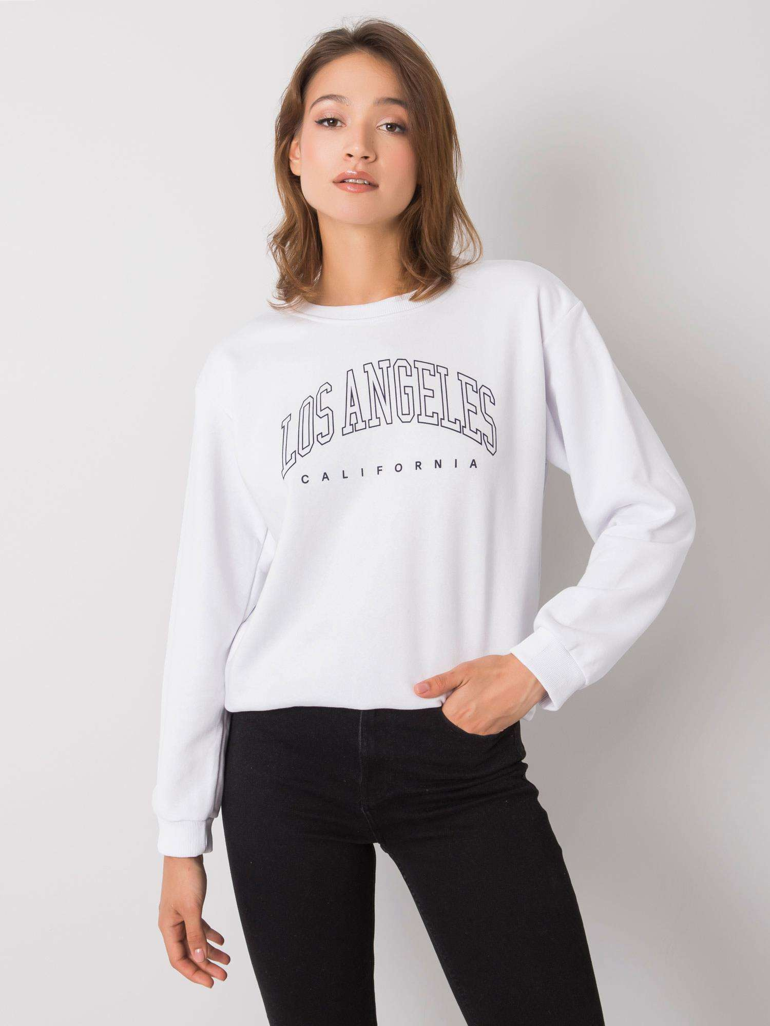 Biela dámska mikina s nápisom RV-BL-6669.10-white Veľkosť: S/M