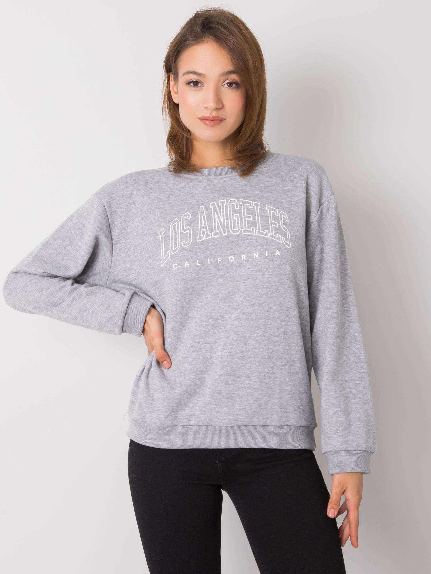 Šedá dámska mikina s nápisom RV-BL-6669.10-gray Veľkosť: S/M