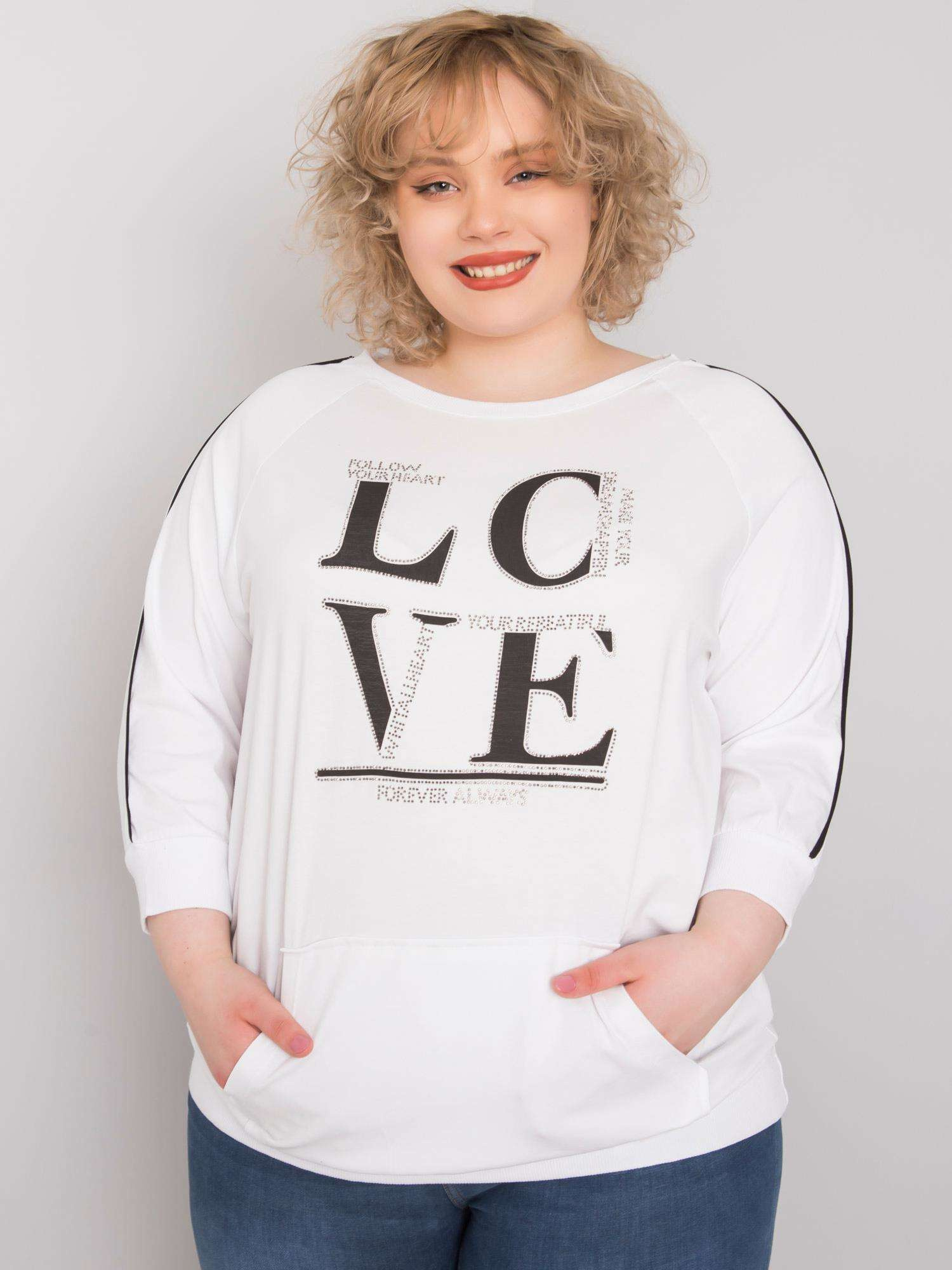 Biele dámske tričko s nápisom LOVE RV-BZ-6457.85-white Veľkosť: ONE SIZE
