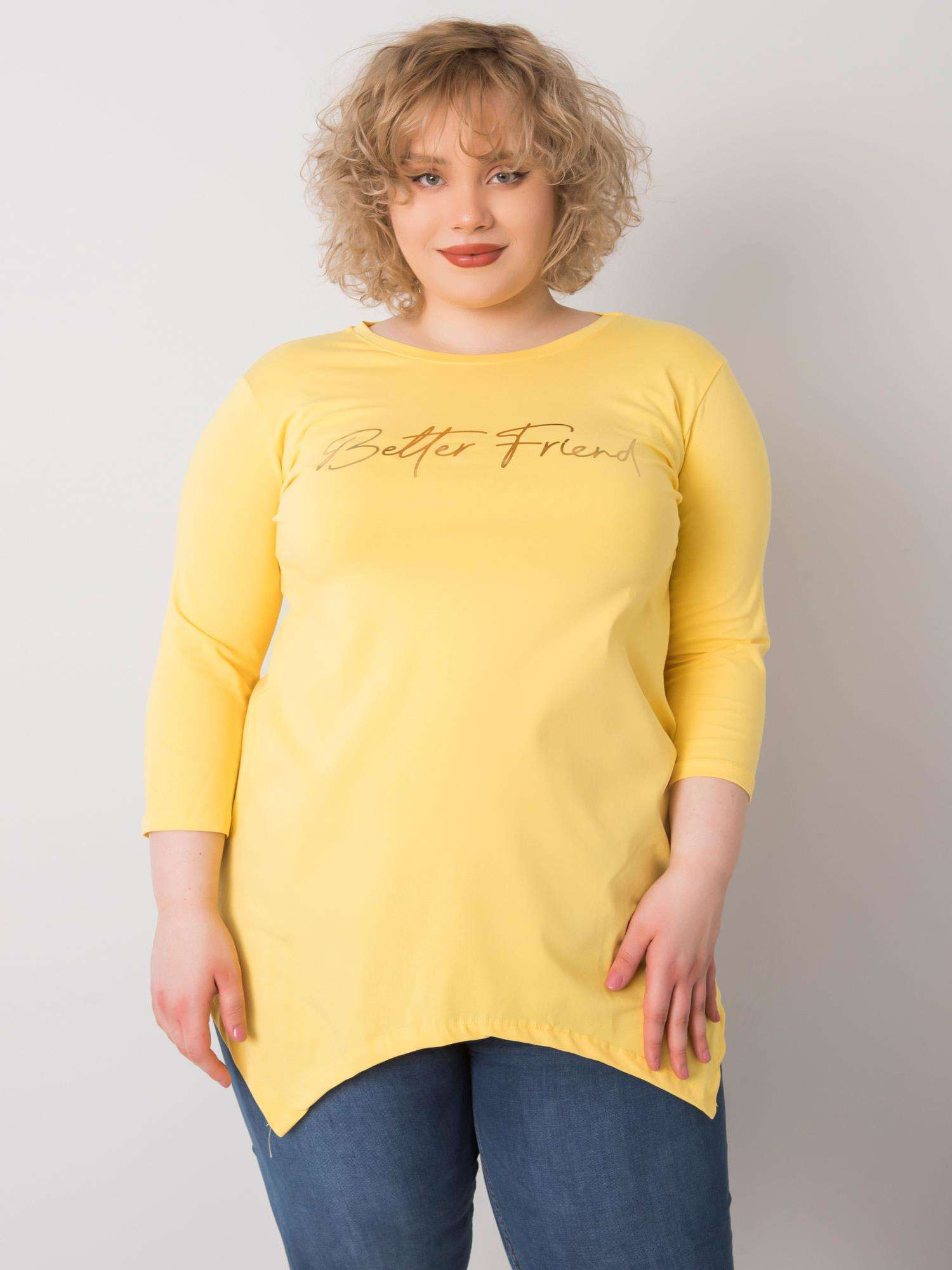 Žlté dámske tričko s nápisom RV-BZ-6230.05X-yellow Veľkosť: ONE SIZE