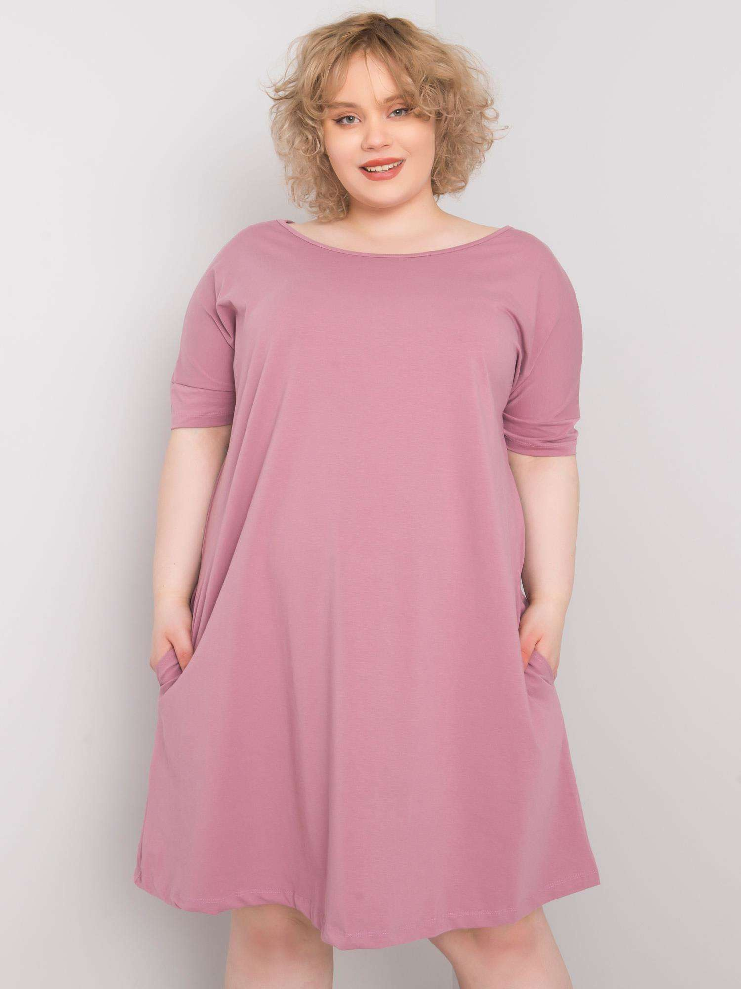 Ružové dámske voľné šaty RV-SK-6639.02X-pink Veľkosť: XL