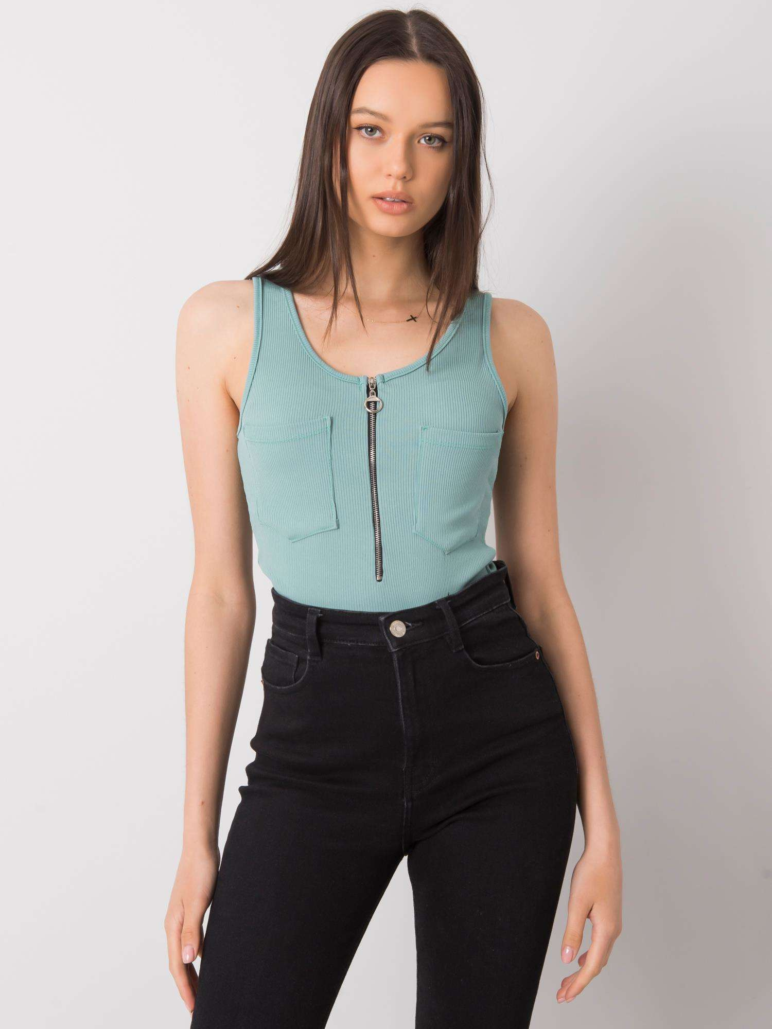 Tyrkysový top Rosalind DHJ-TP-13287.36P-turquoise Veľkosť: ONE SIZE
