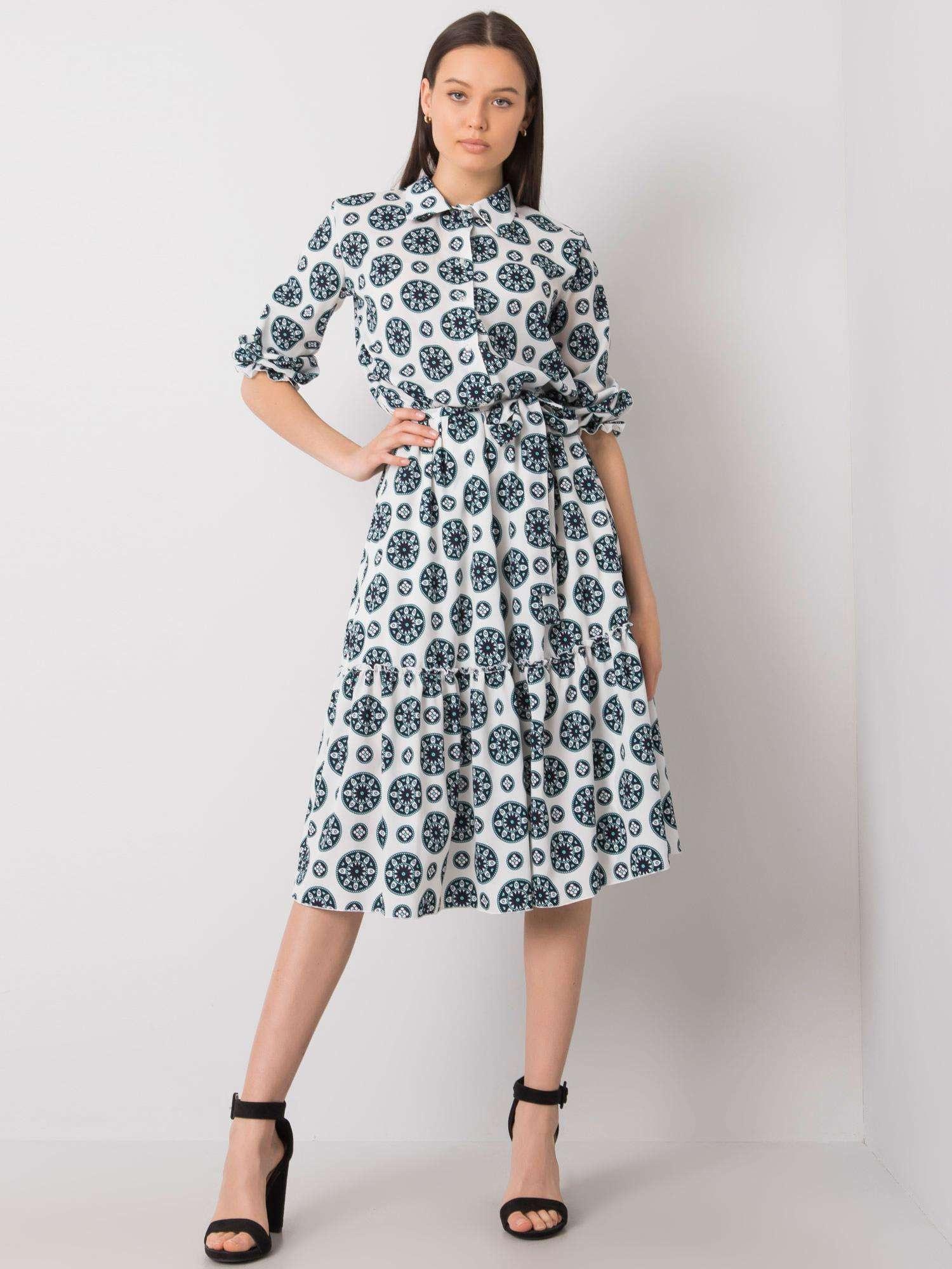 Bielo-modré košeľové šaty Avelina LK-SK-508525.17-white-blue Veľkosť: 36