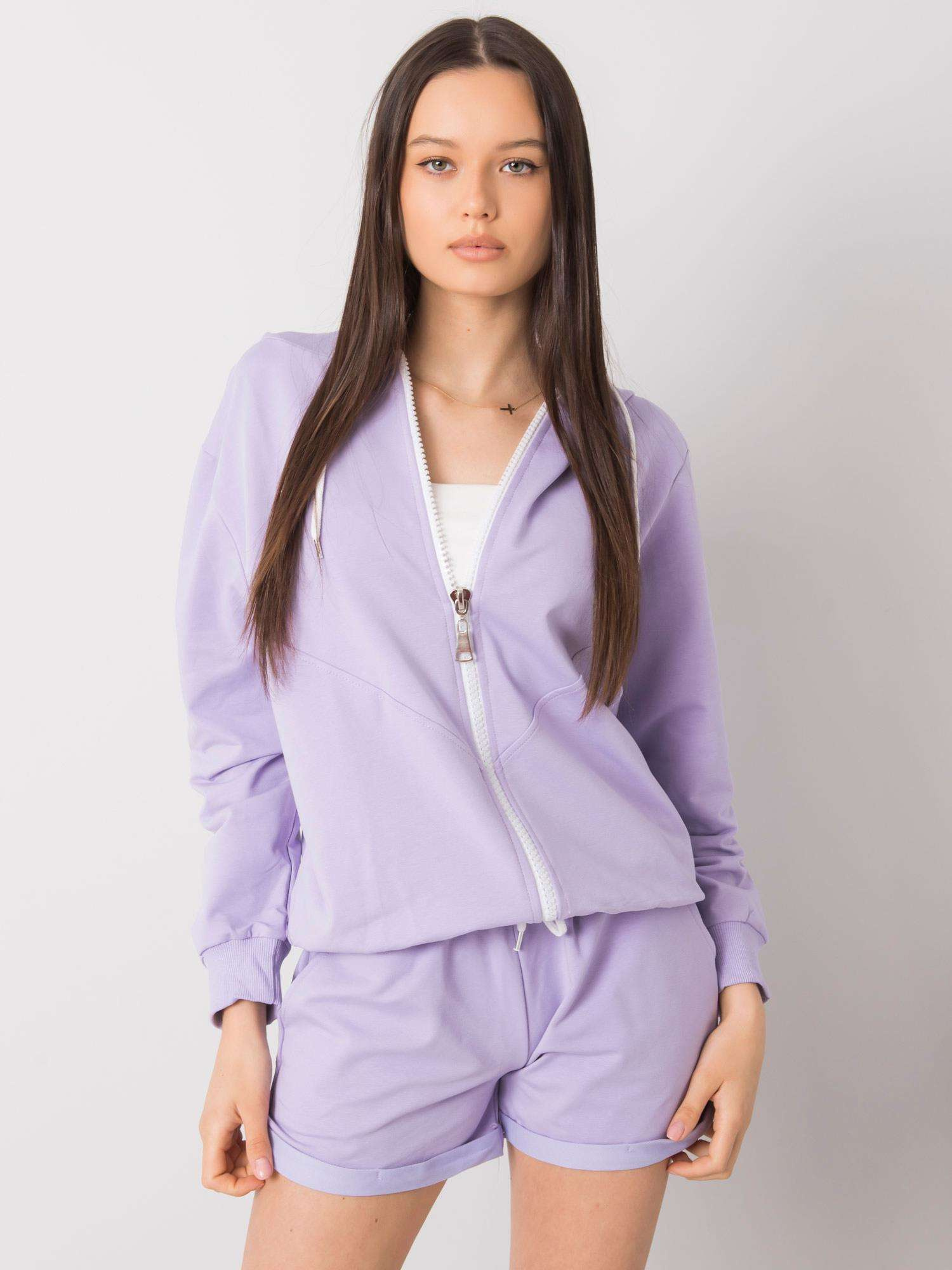 Orgovánová súprava mikiny a šortiek Cosima FA-KMPL-6391.39P-lilac Veľkosť: ONE SIZE