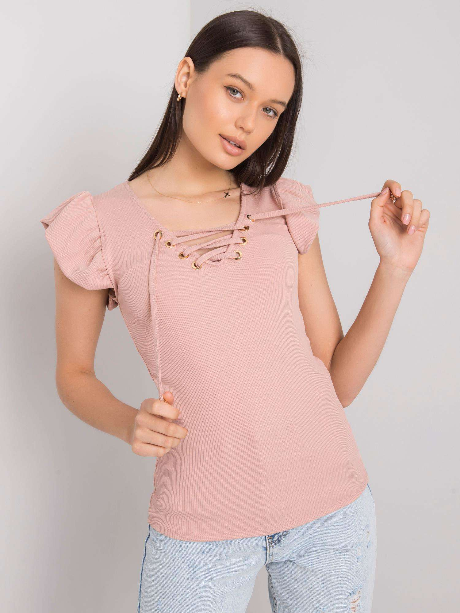 Púdrové tričko Weverly DHJ-BZ-13301.34P-powder pink Veľkosť: ONE SIZE