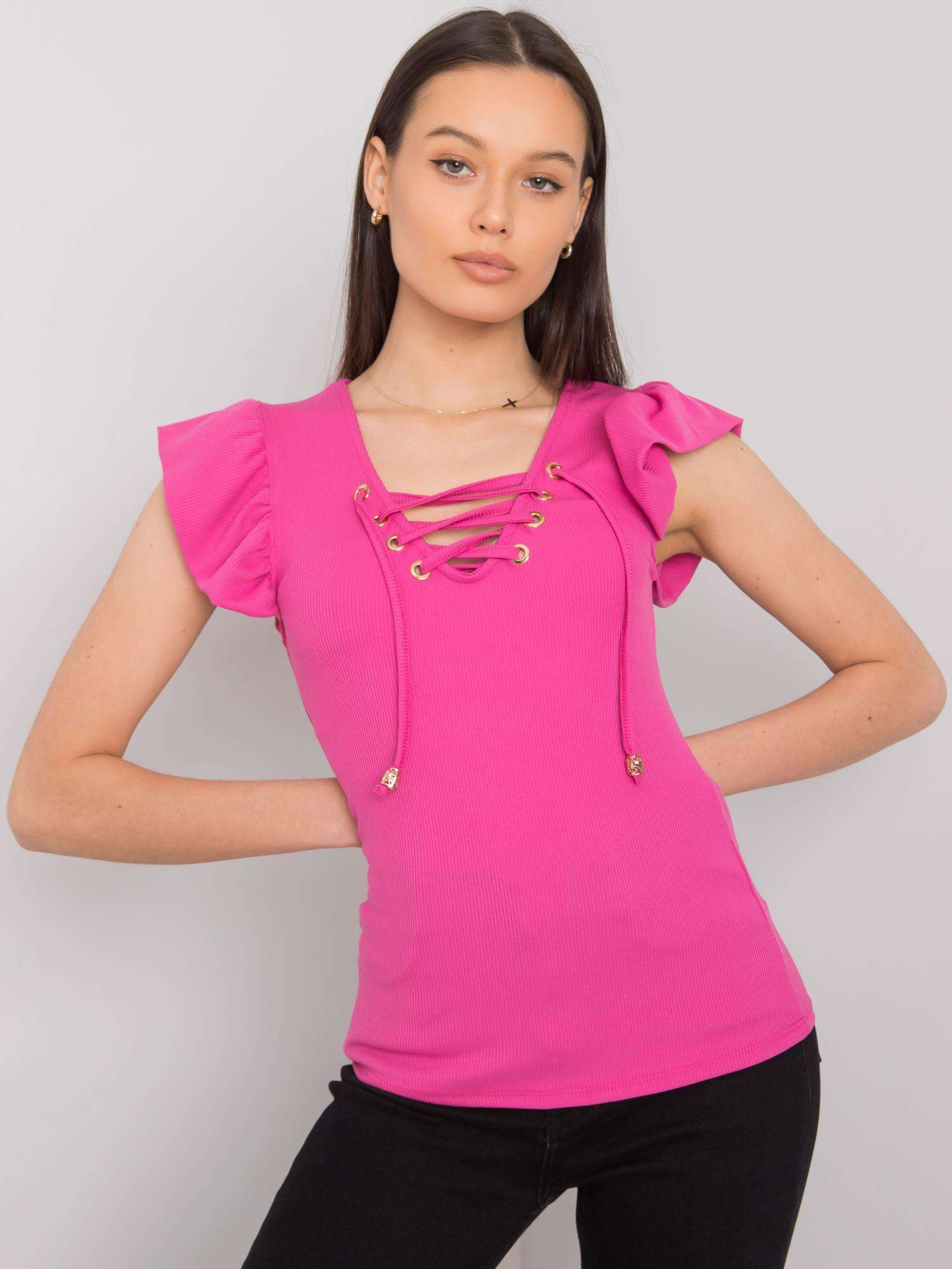 Fuchsiove tričko Weverly DHJ-BZ-13301.34P-fuchsia pink Veľkosť: ONE SIZE