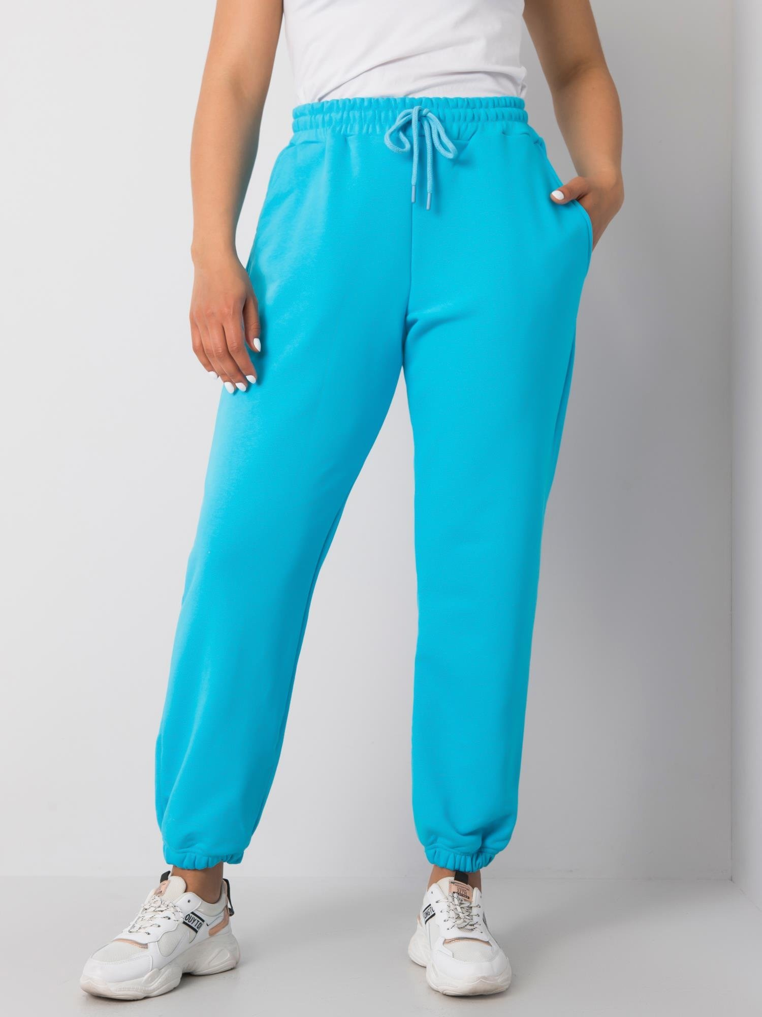 Modré dámské tepláky RV-DR-6331.86-blue Veľkosť: 2XL