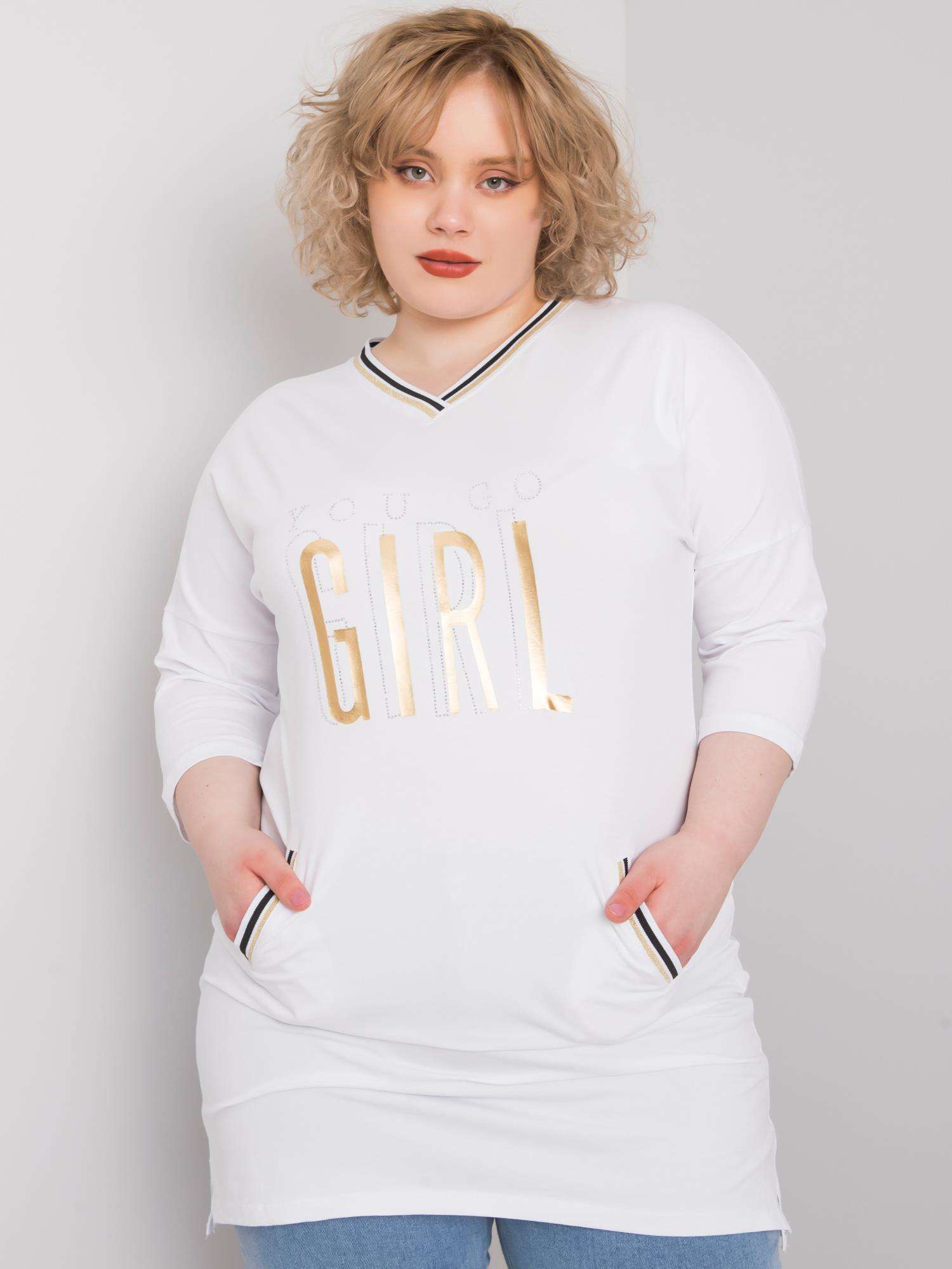 BIELA DÁMSKA TUNIKA GIRL RV-BZ-6486.21P-WHITE Veľkosť: ONE SIZE