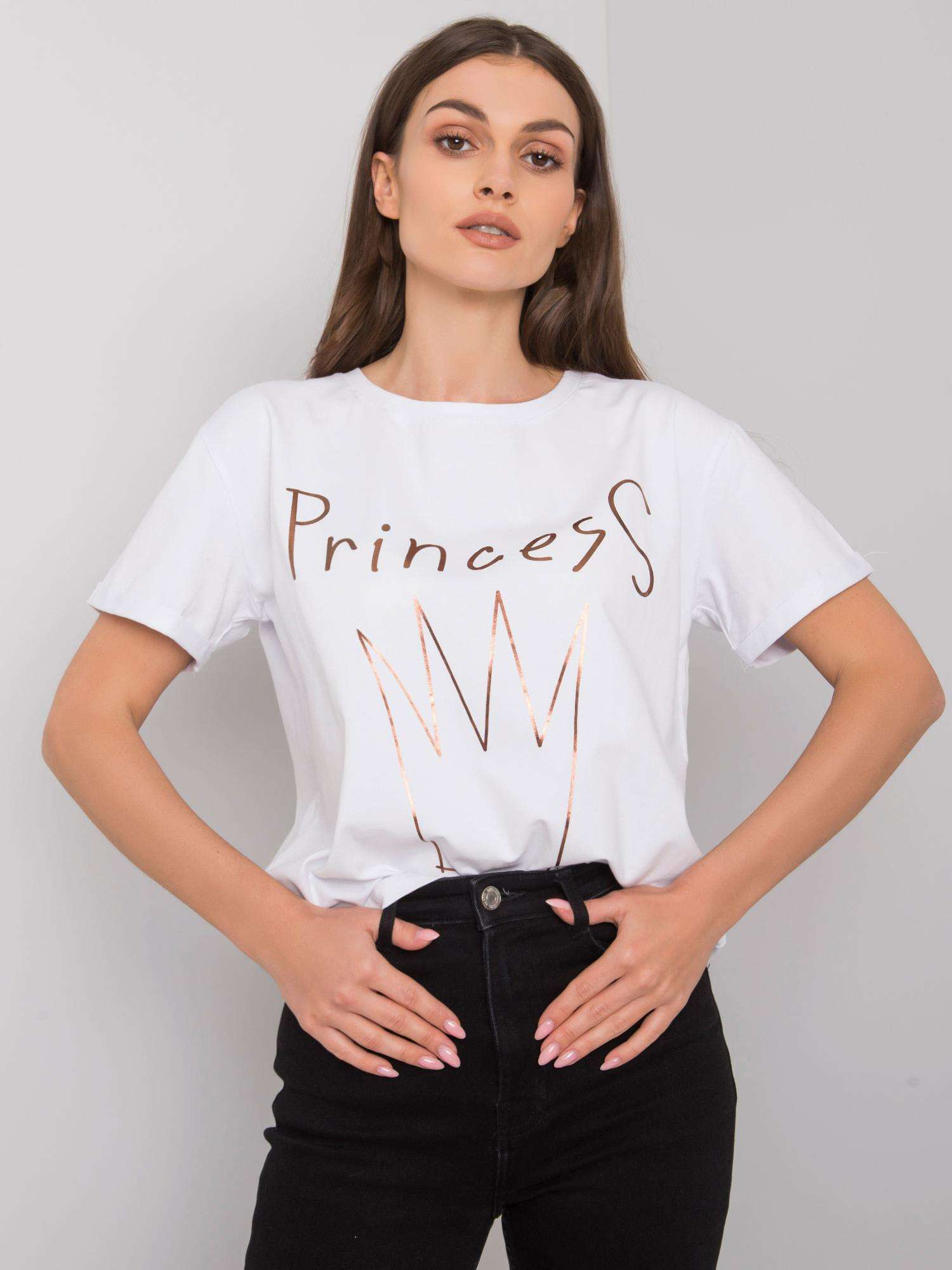 Biele dámske tričko s potlačou Princess FA-TS-7121.88P-white Veľkosť: ONE SIZE