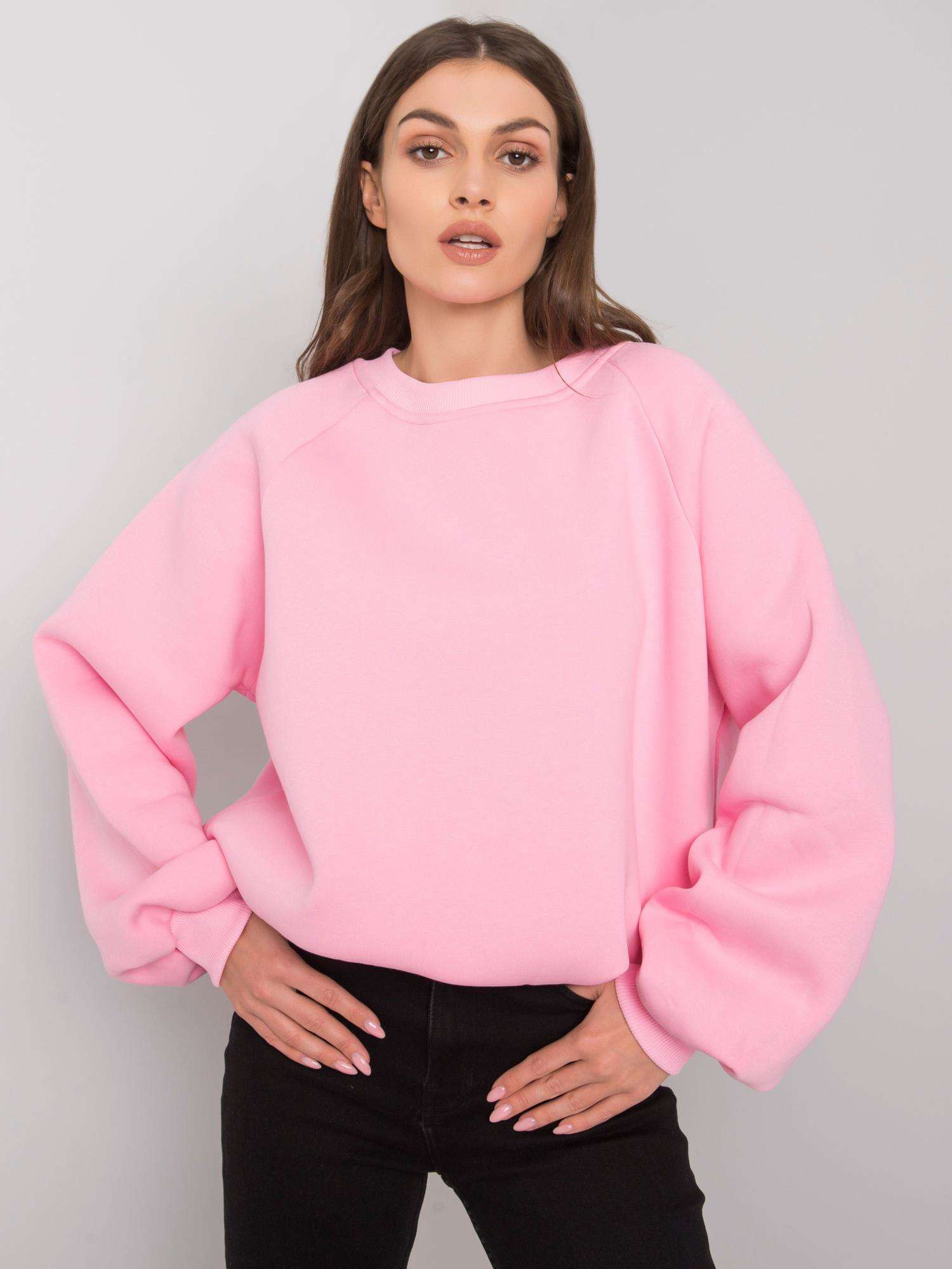 Ružová dámska mikina bez kapucne RV-BL-6758.50P-pink Veľkosť: L/XL
