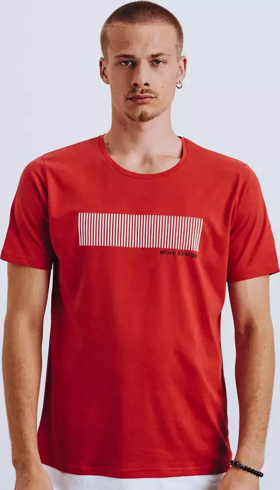 Červené pánske tričko s potlačou RX4651 Veľkosť: M