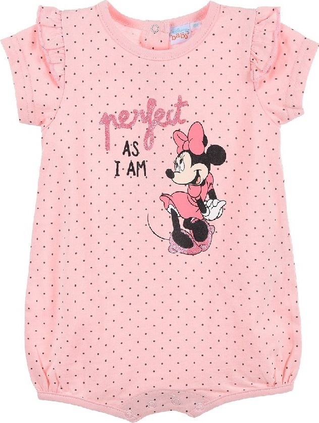 Minnie Mouse ružové dievčenské body s bodkami Veľkosť: 67