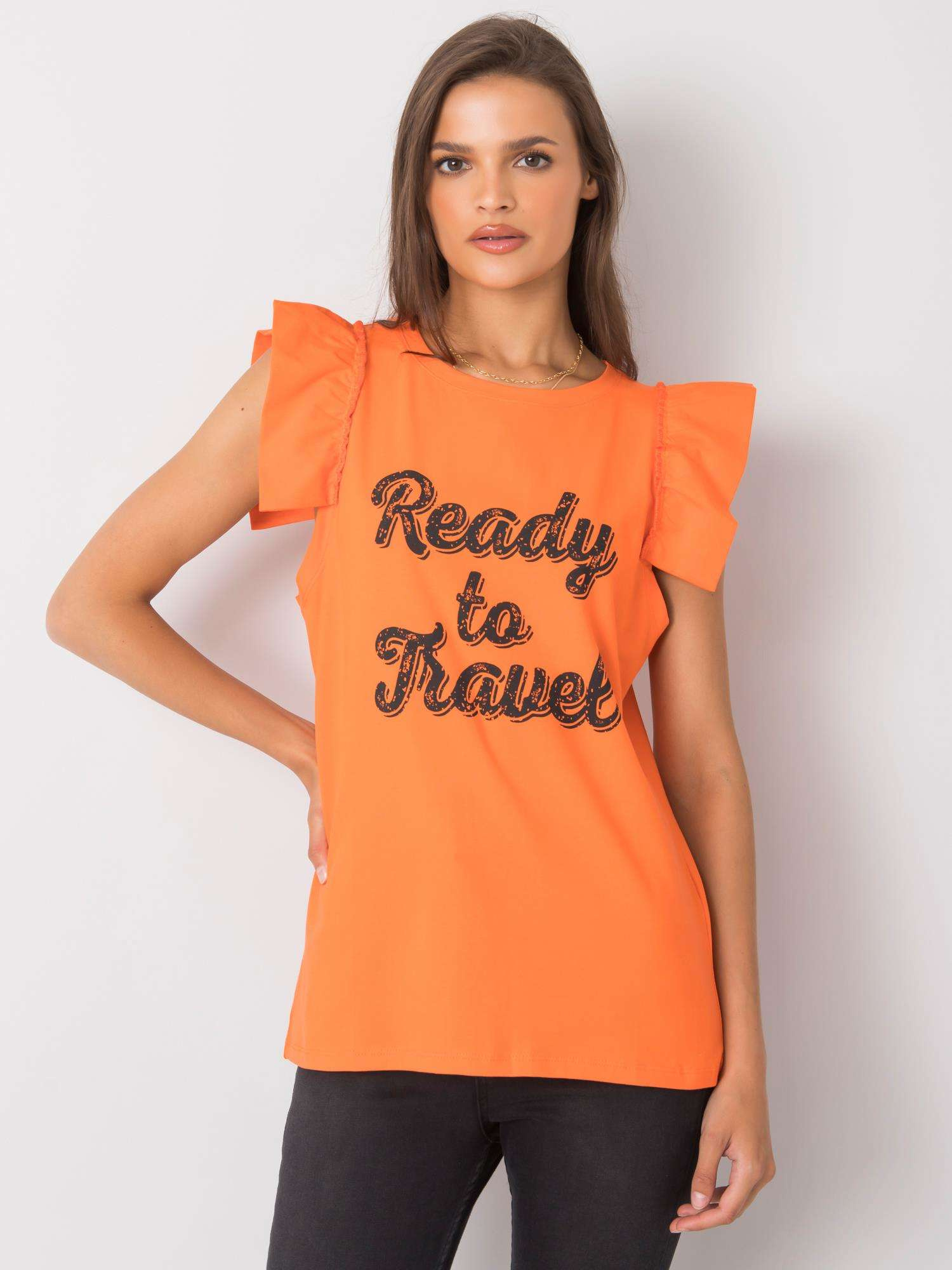Oranžové dámske tričko s nápisom FA-BZ-7191.10P-orange Veľkosť: ONE SIZE