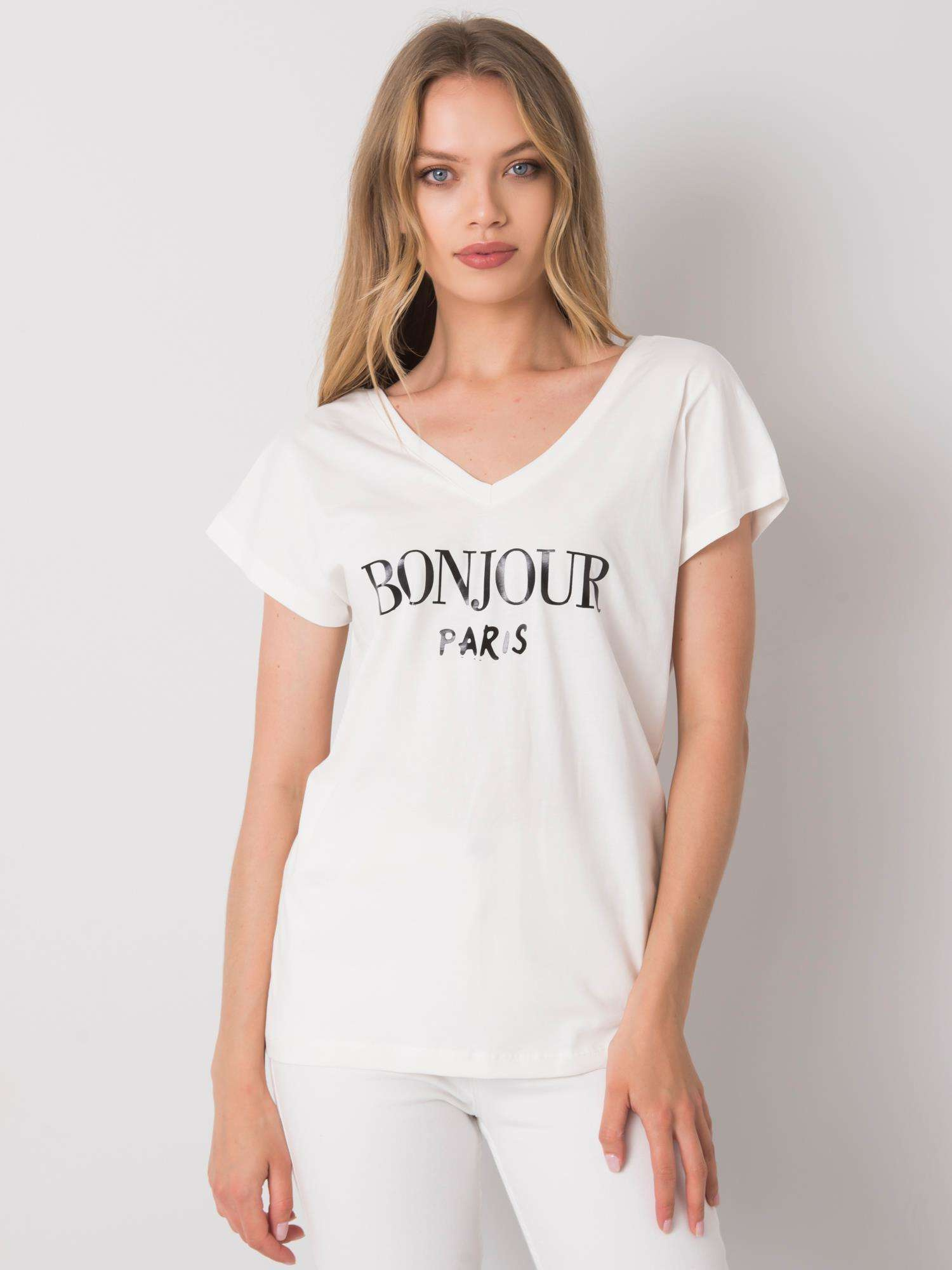 Smotanové dámske tričko BONJOUR FA-TS-7142.37P-ecru Veľkosť: ONE SIZE