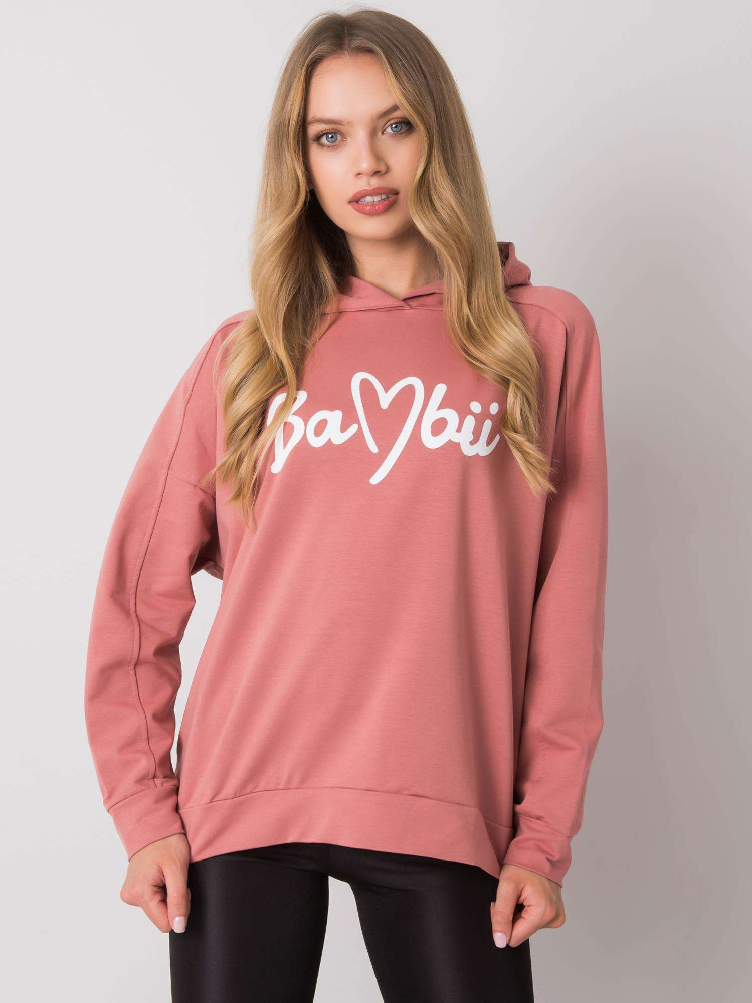 Ružová dámska mikina s nápisom FA-BL-7045.66P-pink Veľkosť: ONE SIZE