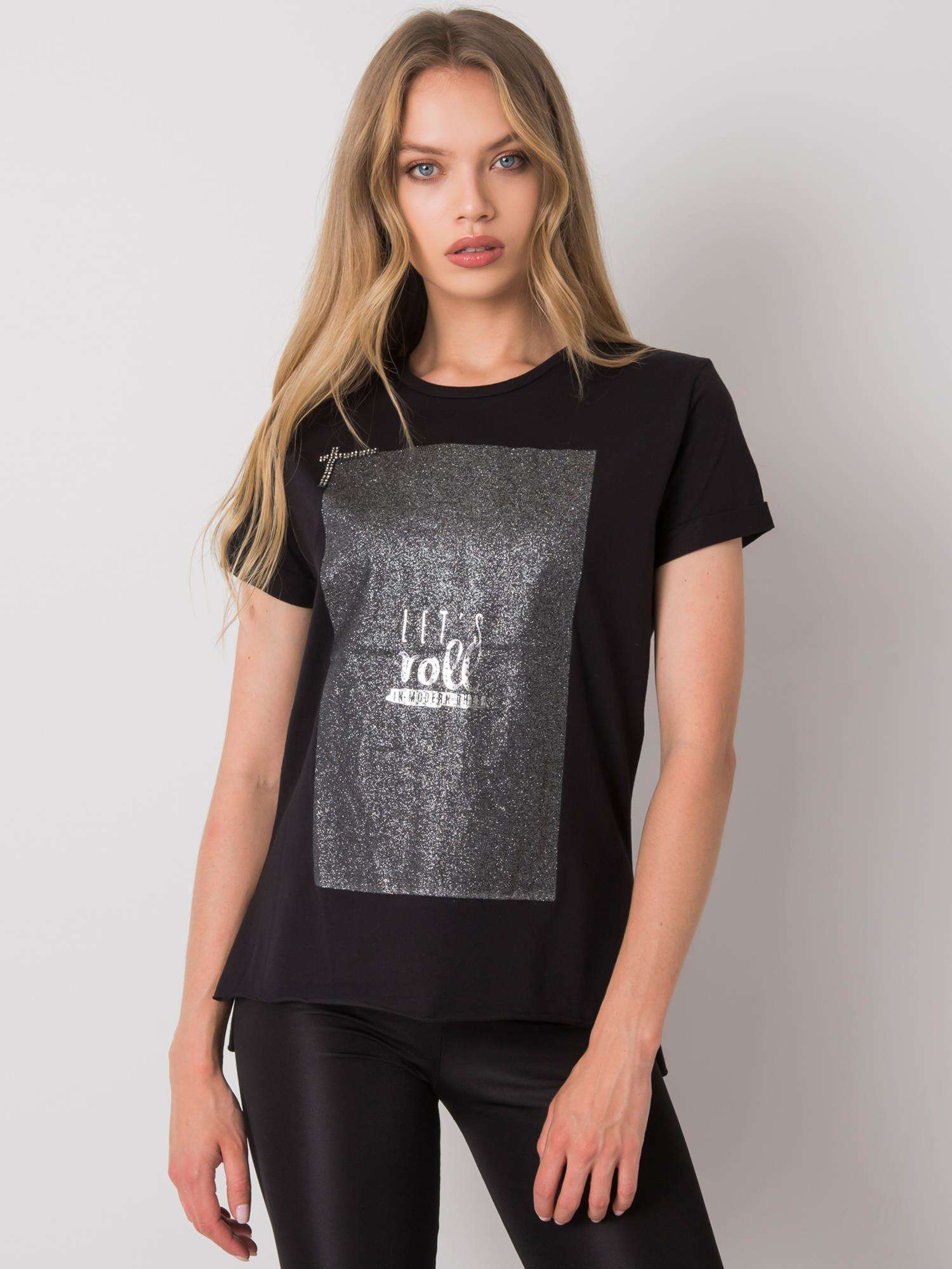 Čierne dámske tričko s potlačou HB-TS-3068.60-black Veľkosť: S