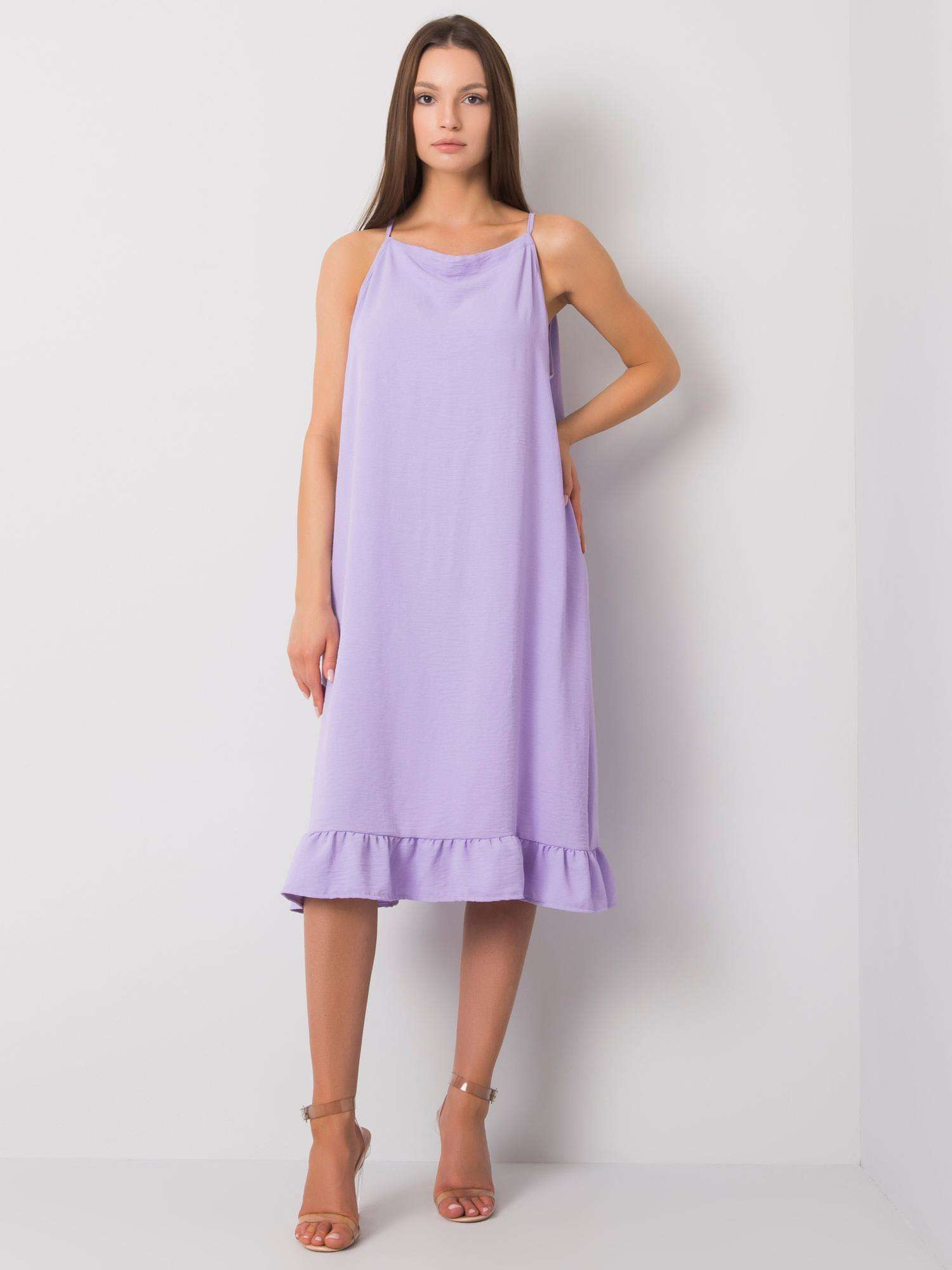 Fialové dámske voľné midi šaty FA-SK-7086.08P-purple Veľkosť: ONE SIZE