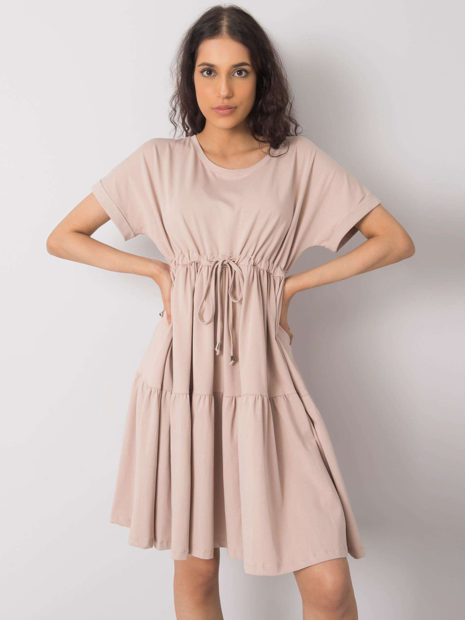 Béžové každodenné šaty Sebille RV-SK-6761.68-beige Veľkosť: S/M
