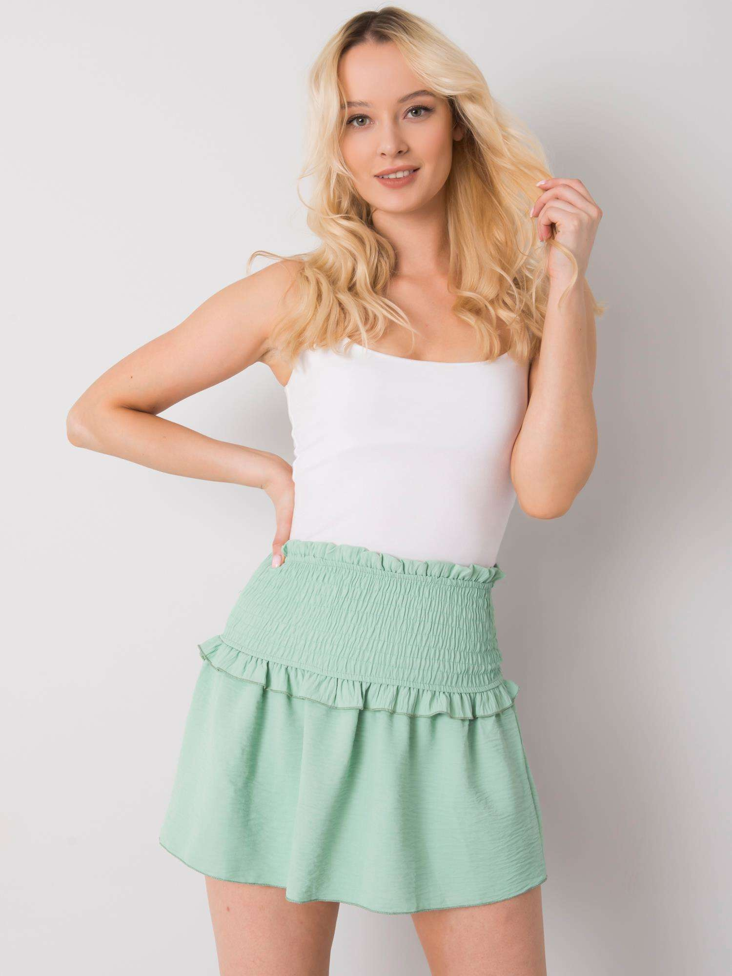 Mintova sukňa s volánikmi TW-SD-BI-26716.47-mint Veľkosť: M