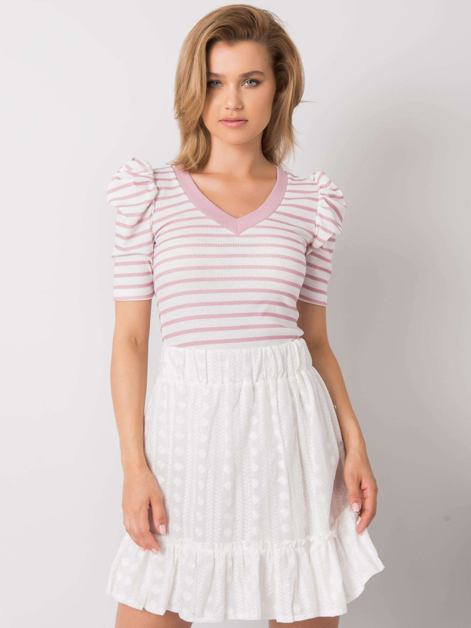 Ružovo-biele dámske pruhované tričko FN-BZ-4591.06P-pink Veľkosť: ONE SIZE