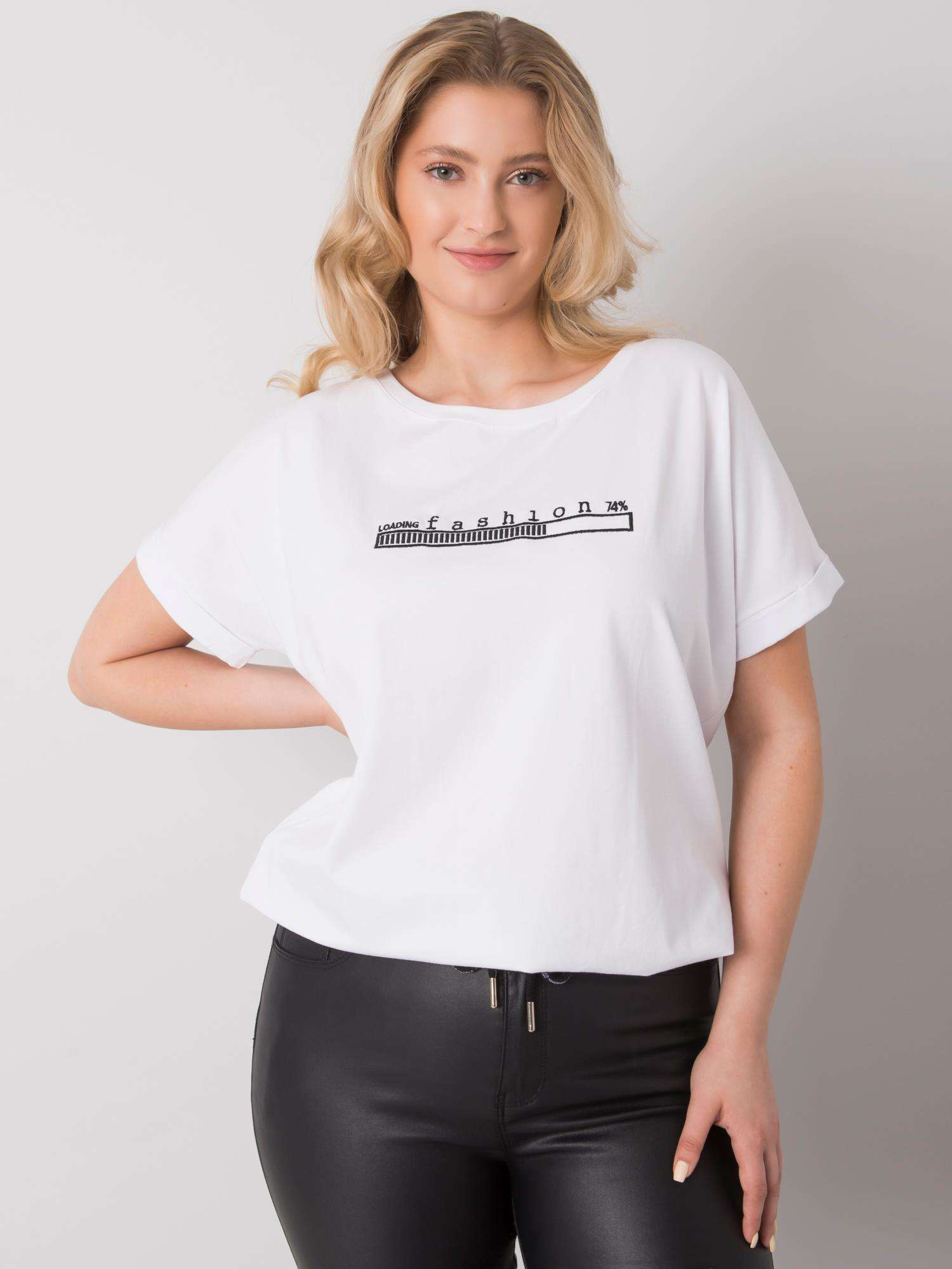Biela blúzka s viazaním v páse RV-BZ-6578.15P-white Veľkosť: ONE SIZE