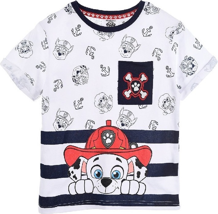 Bielo-modré chlapčenské tričko Paw Patrol Veľkosť: 110