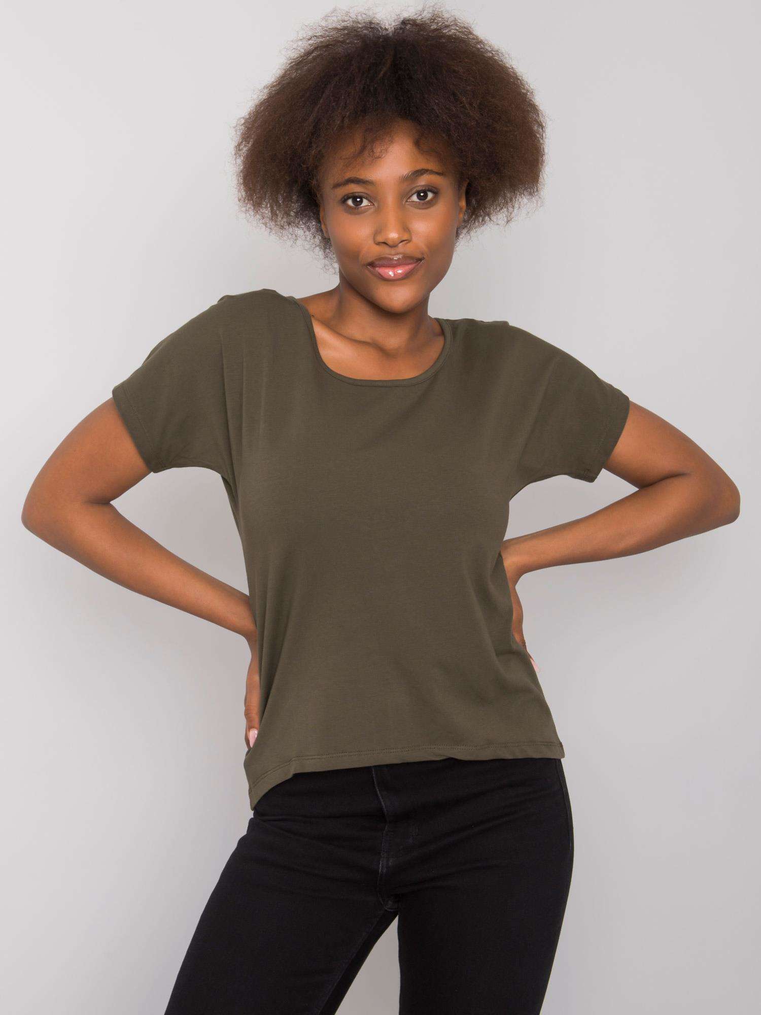 KHAKI DÁMSKÉ TRIČKO -RV-TS-4693.68-KHAKI [ZUL] Veľkosť: S