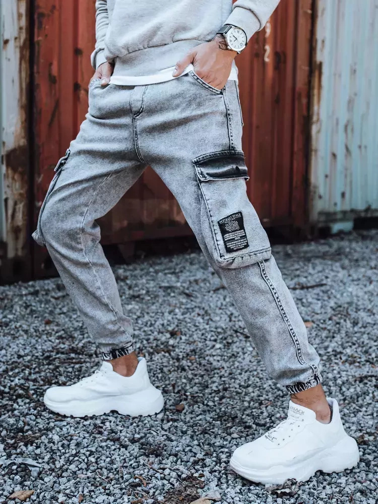 Šedé pánske džínsy s vreckami UX3309 Veľkosť: 31