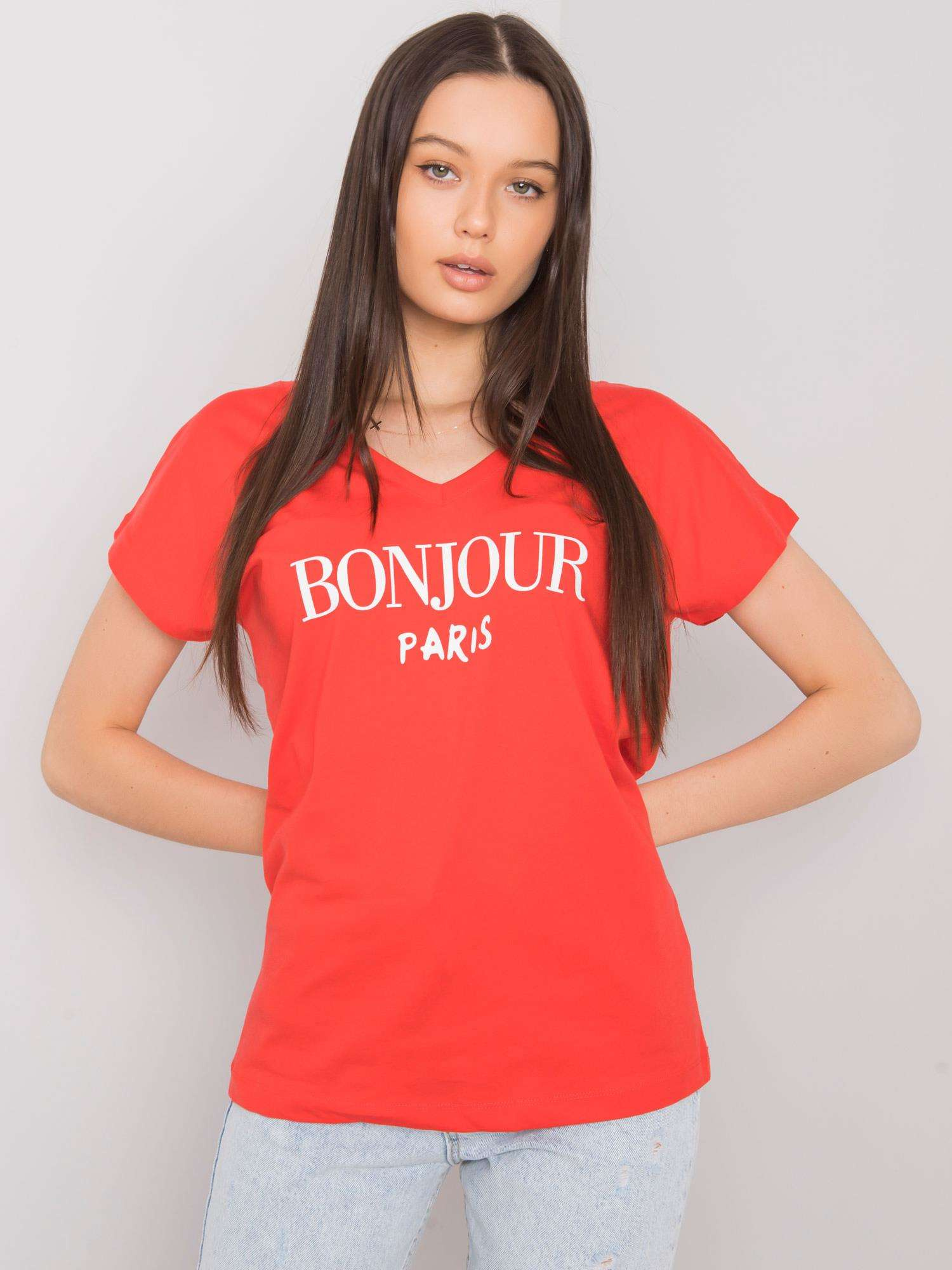 Červené dámske tričko BONJOUR FA-TS-7142.37P-red Veľkosť: ONE SIZE