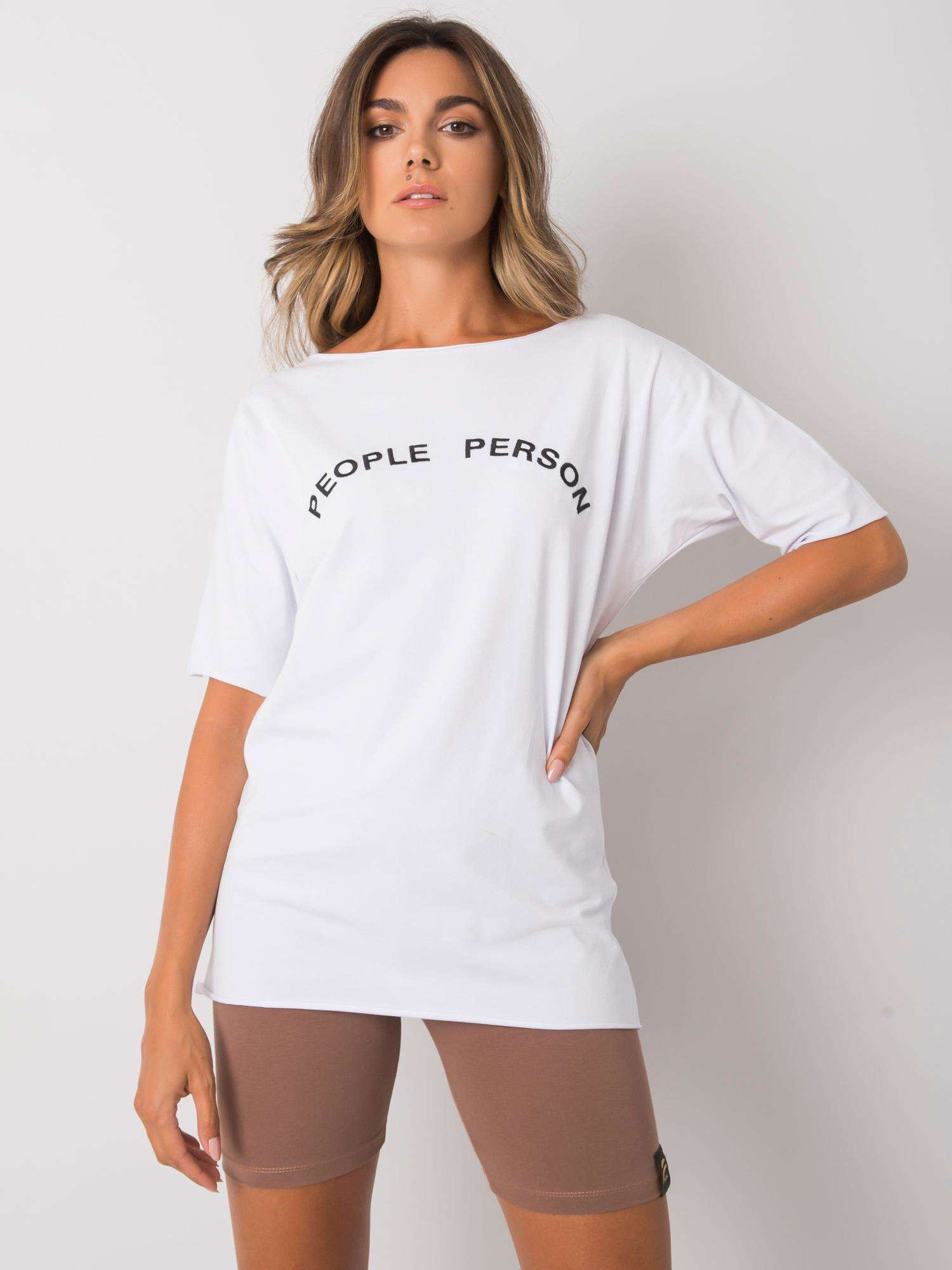 Biele dámske tričko s nápisom -em-BZ-116.25P-white Veľkosť: S