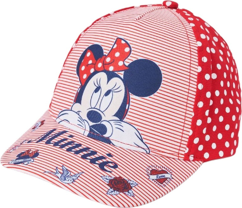 Minnie Mouse červená dievčenská šiltovka s bodkami Veľkosť: 48