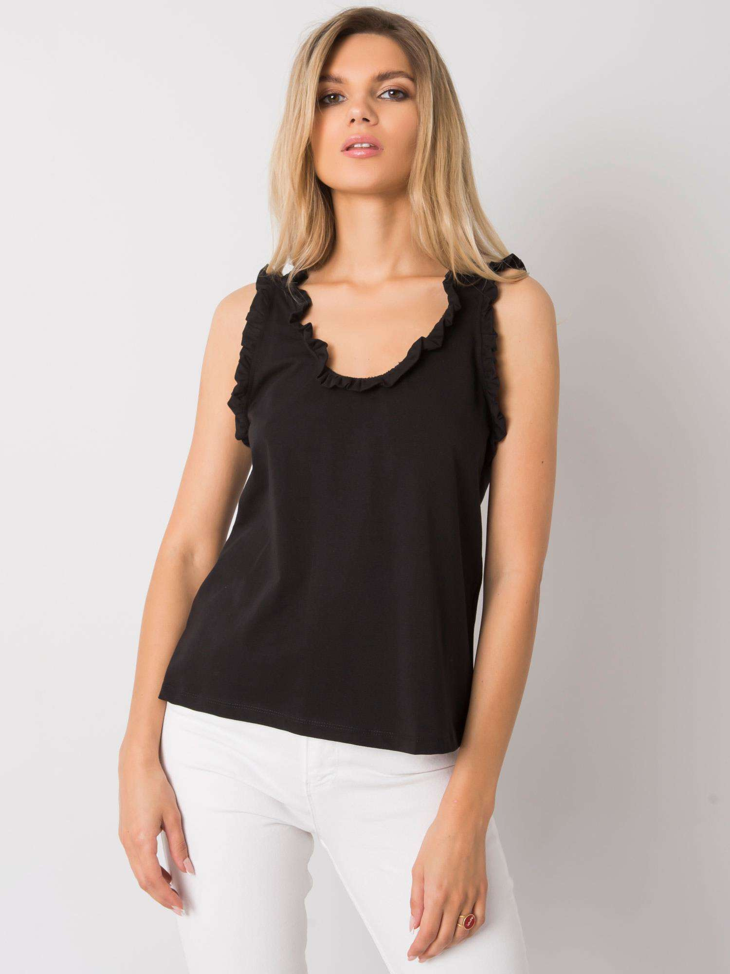 Čierny dámsky top RV-TP-6931.07-black Veľkosť: S