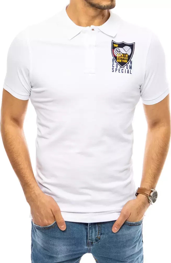 Biela polokošeľa s výšivkou PX0392 Veľkosť: XL