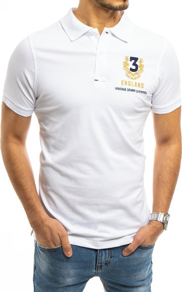 Biela pánska polokošeľa s výšivkou PX0360 Veľkosť: L