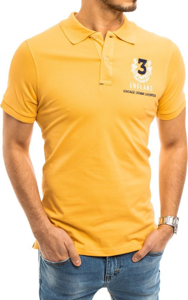 Žltá polokošeľa s výšivkou PX0358 Veľkosť: L