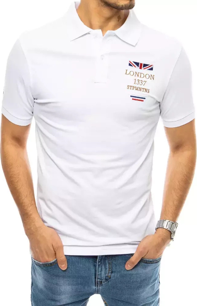 Biela polokošeľa s výšivkou PX0436 Veľkosť: 2XL