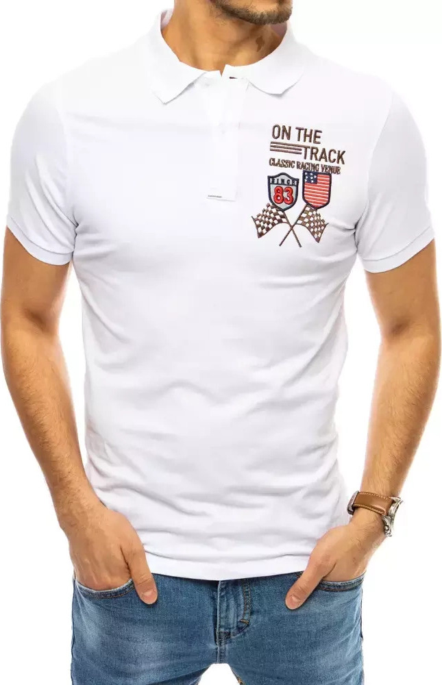 Biela polokošeľa s výšivkou PX0452 Veľkosť: L