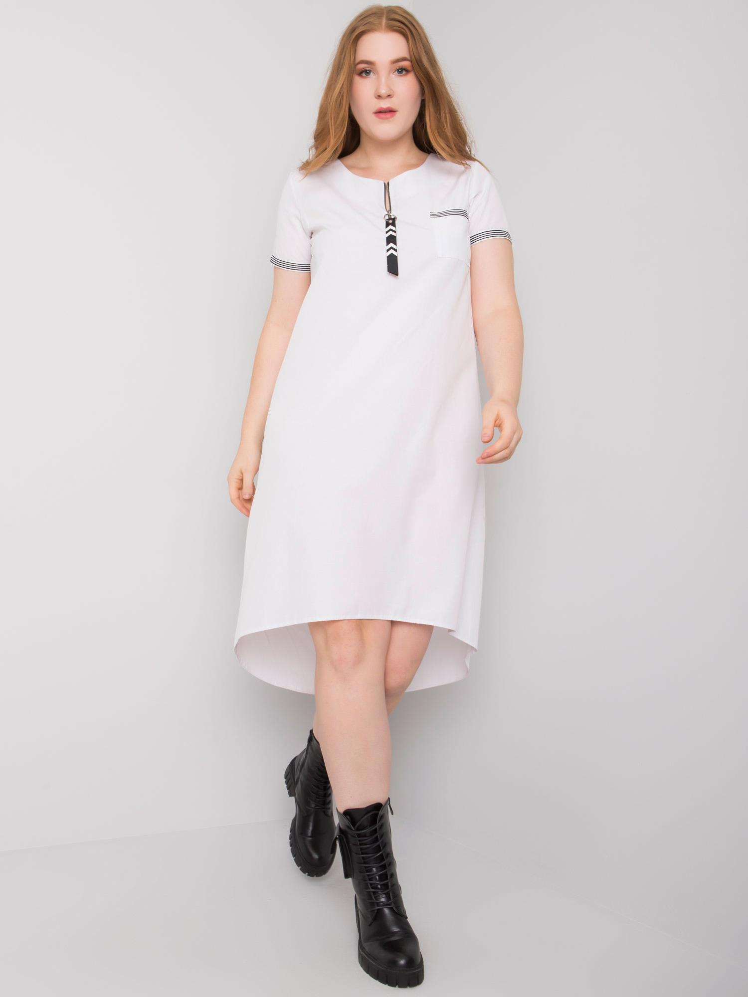 Biele pohodlné šaty -LK-SK-506827.45-white Veľkosť: 44