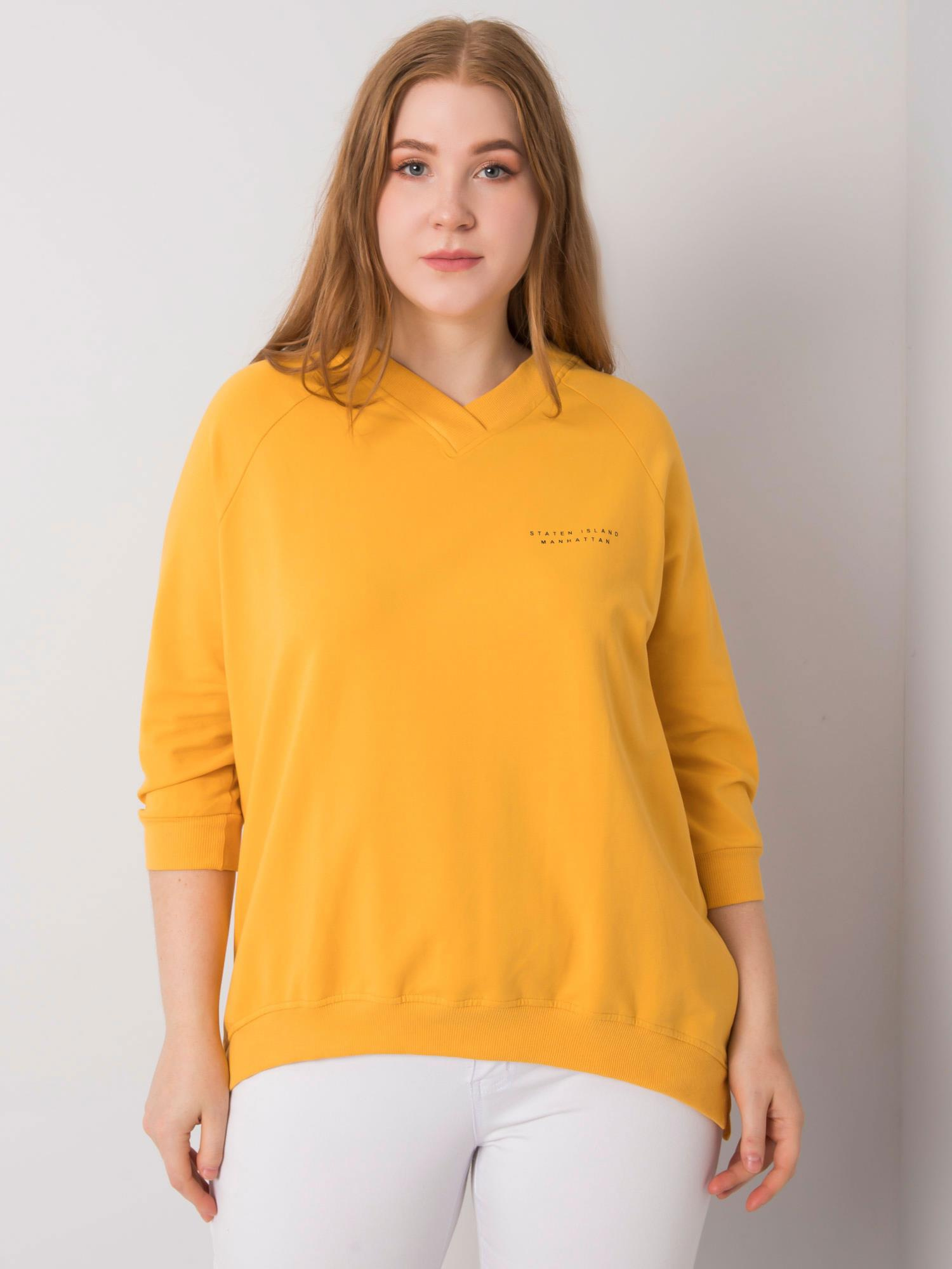 Žltá mikina bez kapucne RV-BL-6852.22P-yellow Veľkosť: ONE SIZE