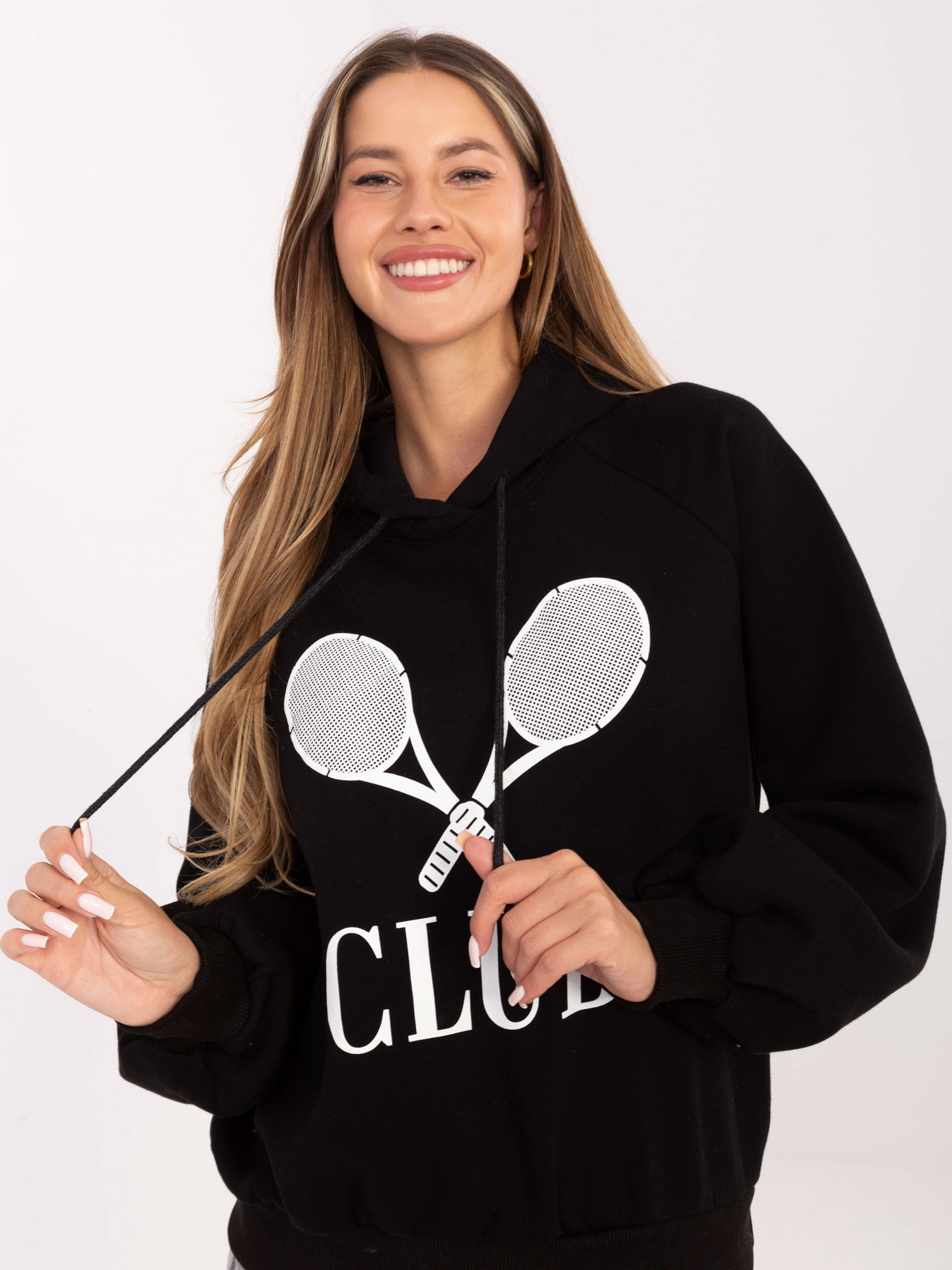 Čierna mikina s potlačou -em-BL-02.02P-black Veľkosť: ONE SIZE