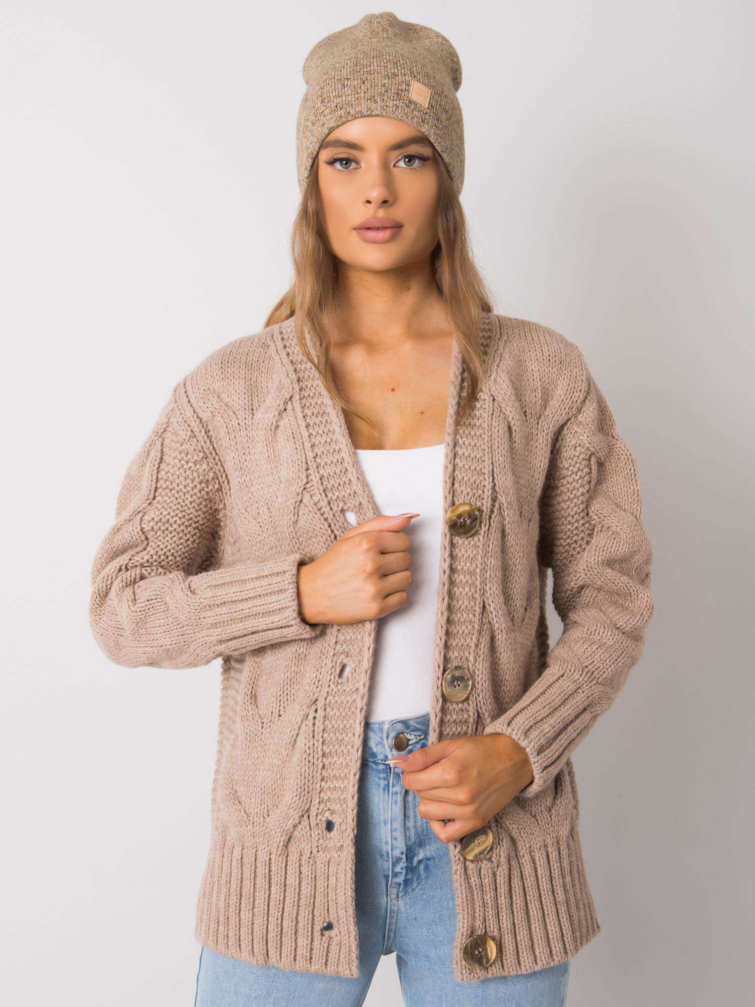 Tmavo béžová dámska čiapka -JK-SK-6.15-beige Veľkosť: ONE SIZE