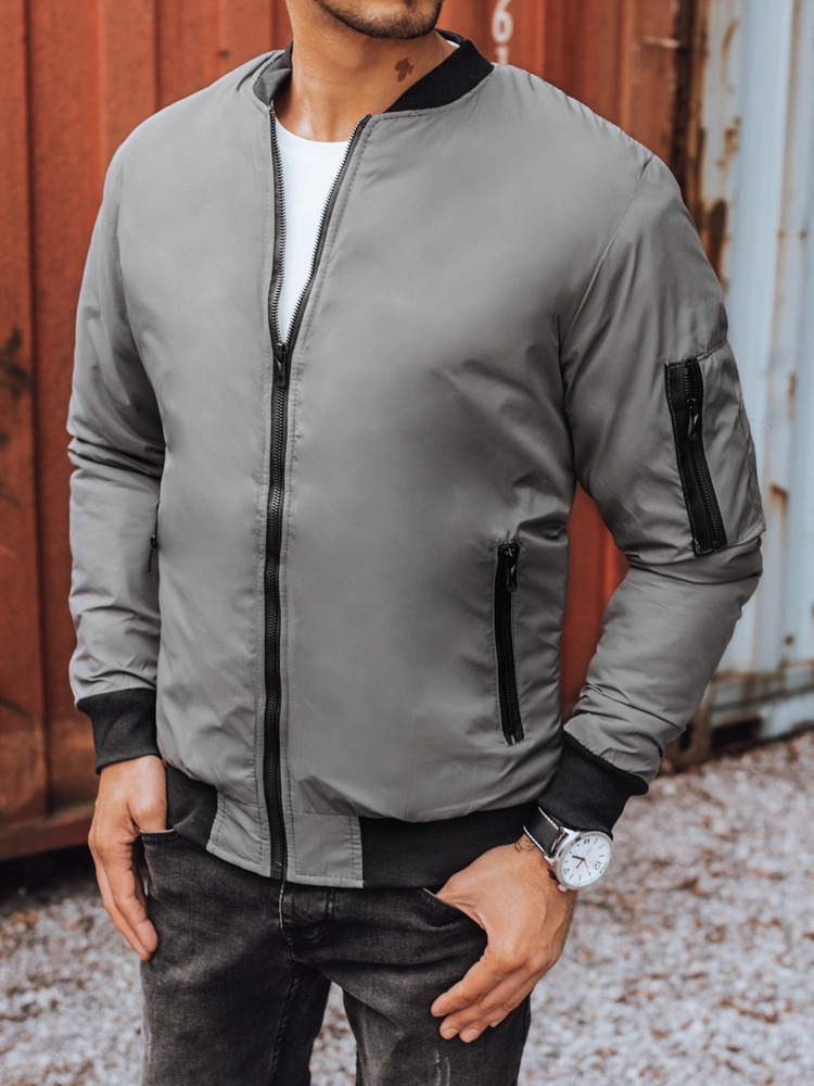Šedý klasický bomber TX3824 Veľkosť: M