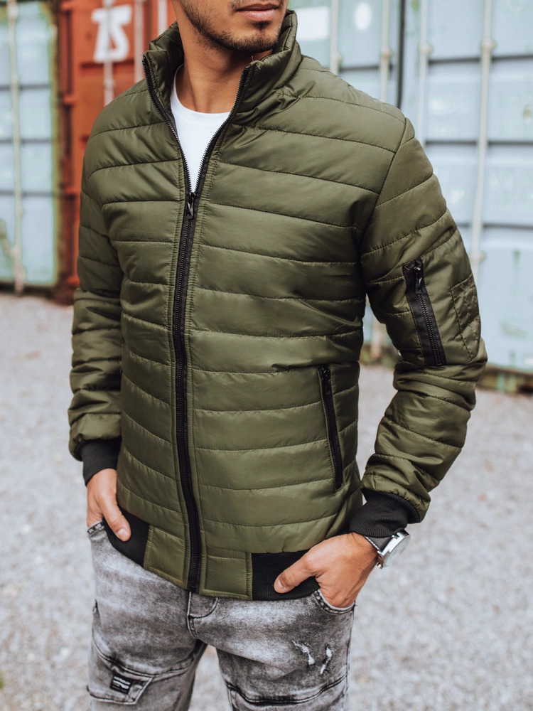 Khaki prešívaná prechodová bunda TX3408z Veľkosť: M