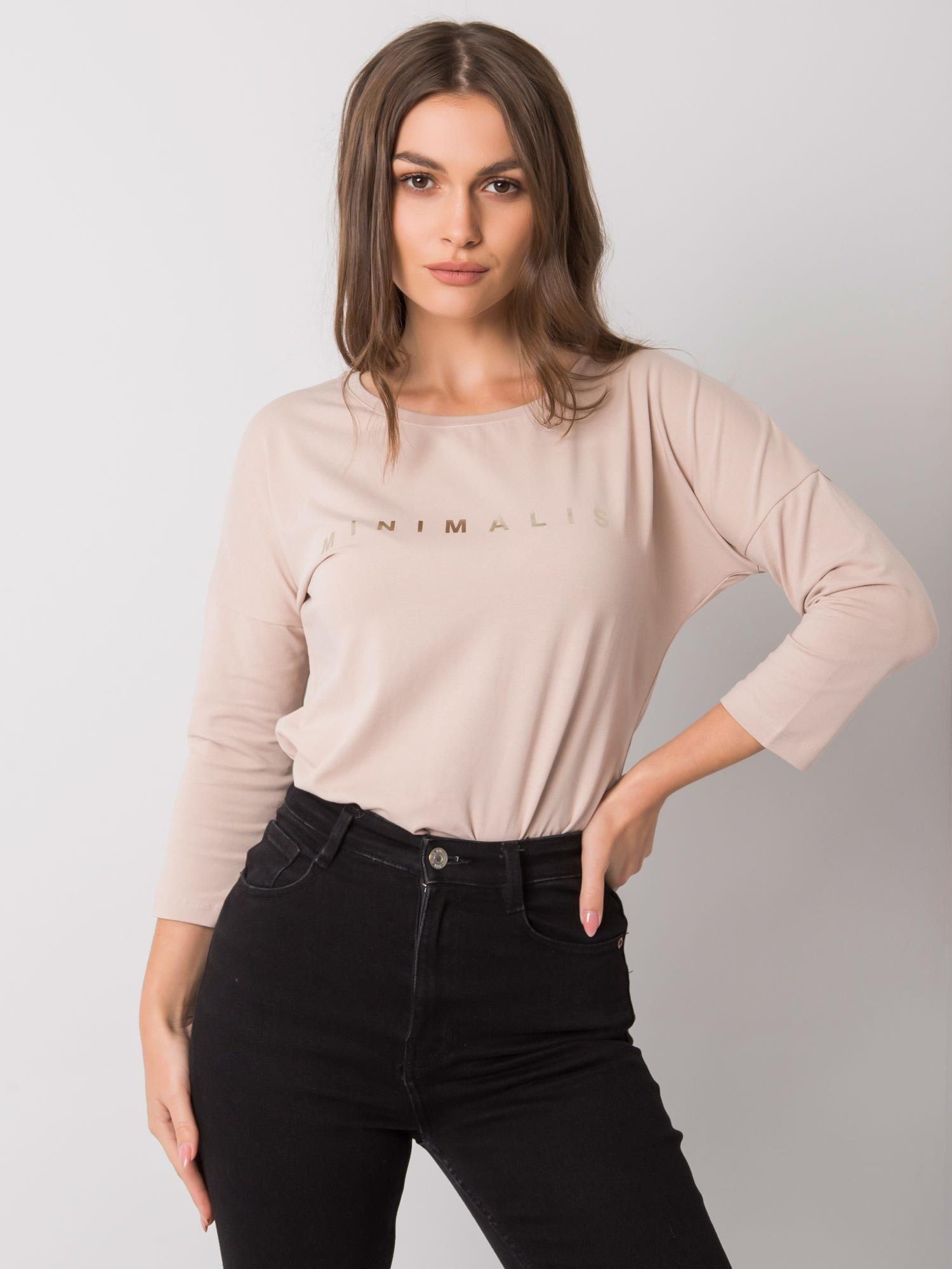 Béžové dámske tričko MINIMALIST RV-BZ-0126.01P-beige Veľkosť: ONE SIZE