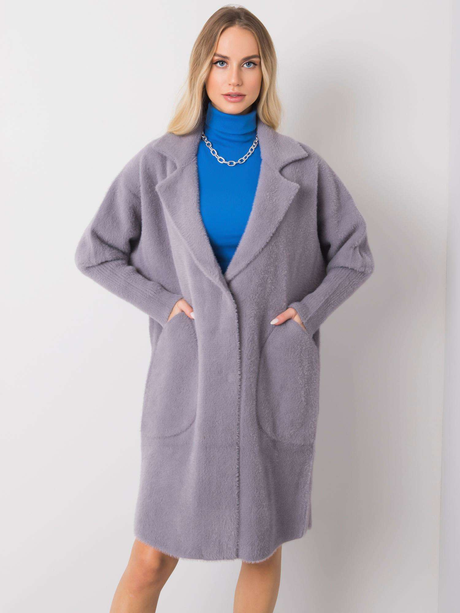 Šedý klasický teddy coat Eveline MBM-PL-1521.97P-grey Veľkosť: ONE SIZE