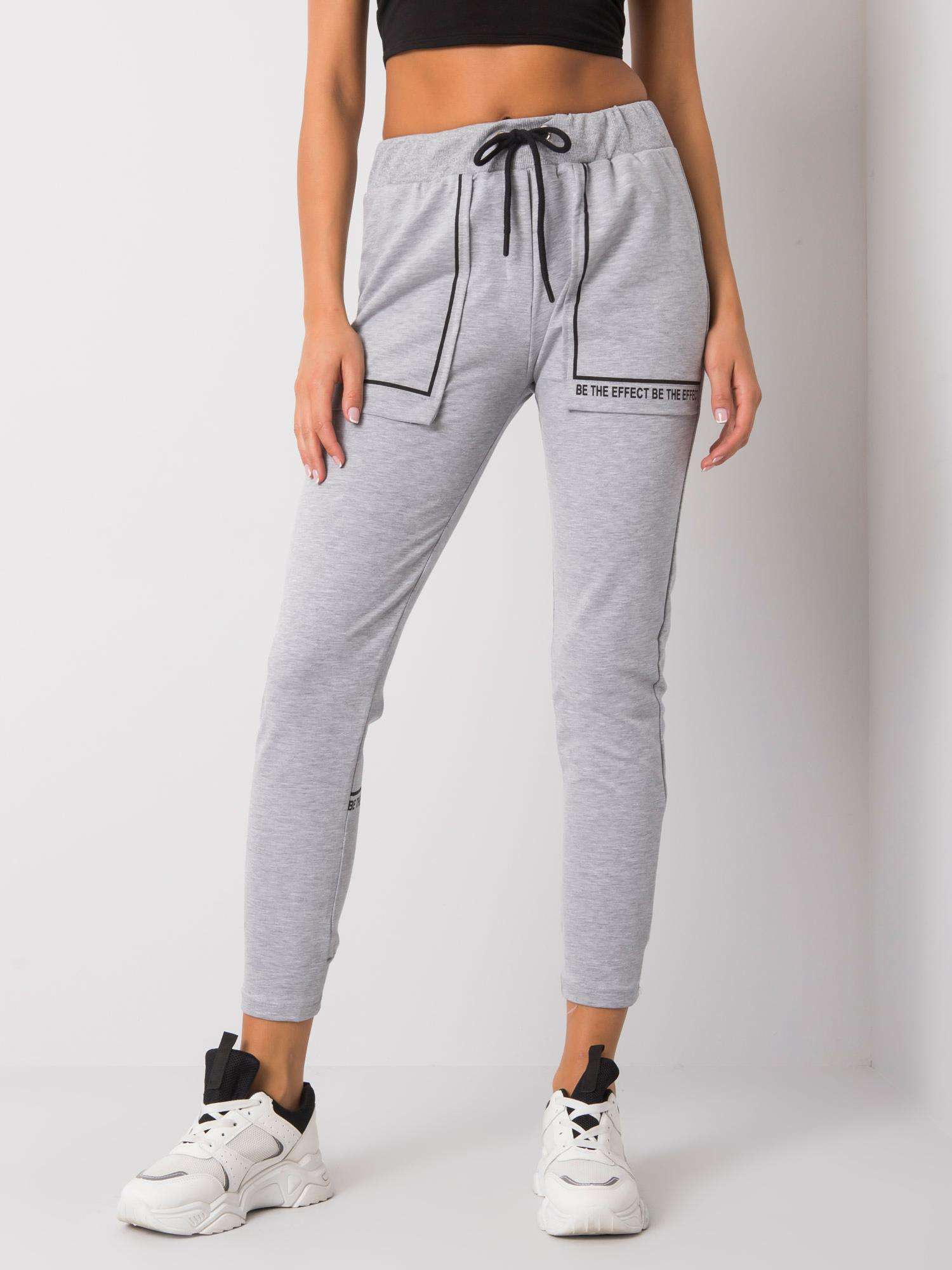 Šedé bavlnené tepláky RV-DR-7035.70-grey Veľkosť: XL