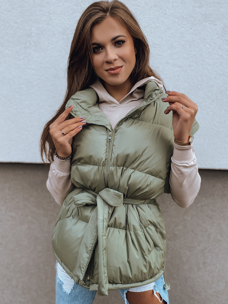 Zelená dámska prešívaná oversize vesta TY2299 Veľkosť: S/M