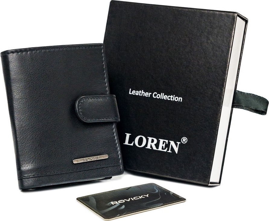 Čierna pánska peňaženka na karty Loren G008 GRM-70-05 BLACK Veľkosť: ONE SIZE